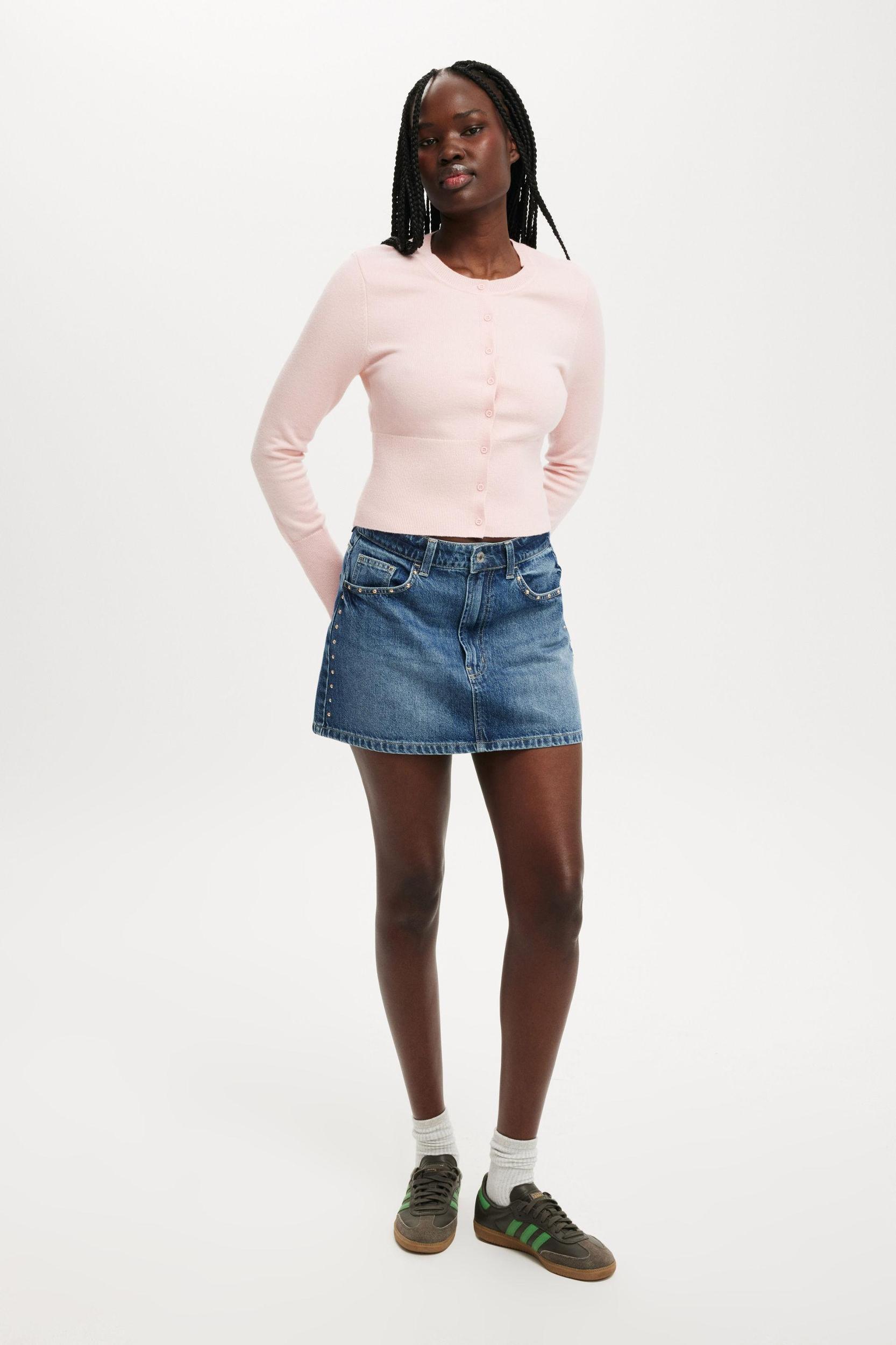 Everfine Knit Crew Cardigan Product Image