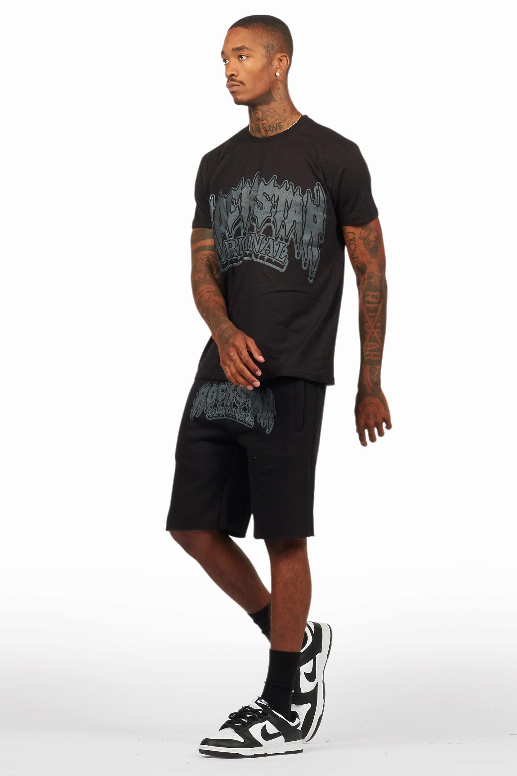 Dray Black/Black T-Shirt/Short Set Male Product Image