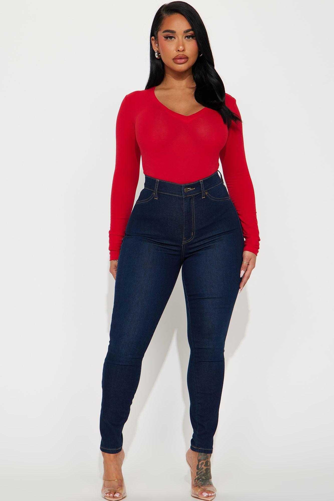 Nara Long Sleeve Top - Red Product Image