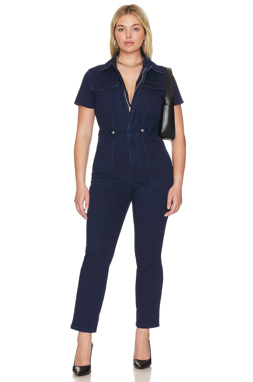Womens Fit For Success Palazzo Denim Jumpsuit | | Good American by Khlo Kardashian Product Image
