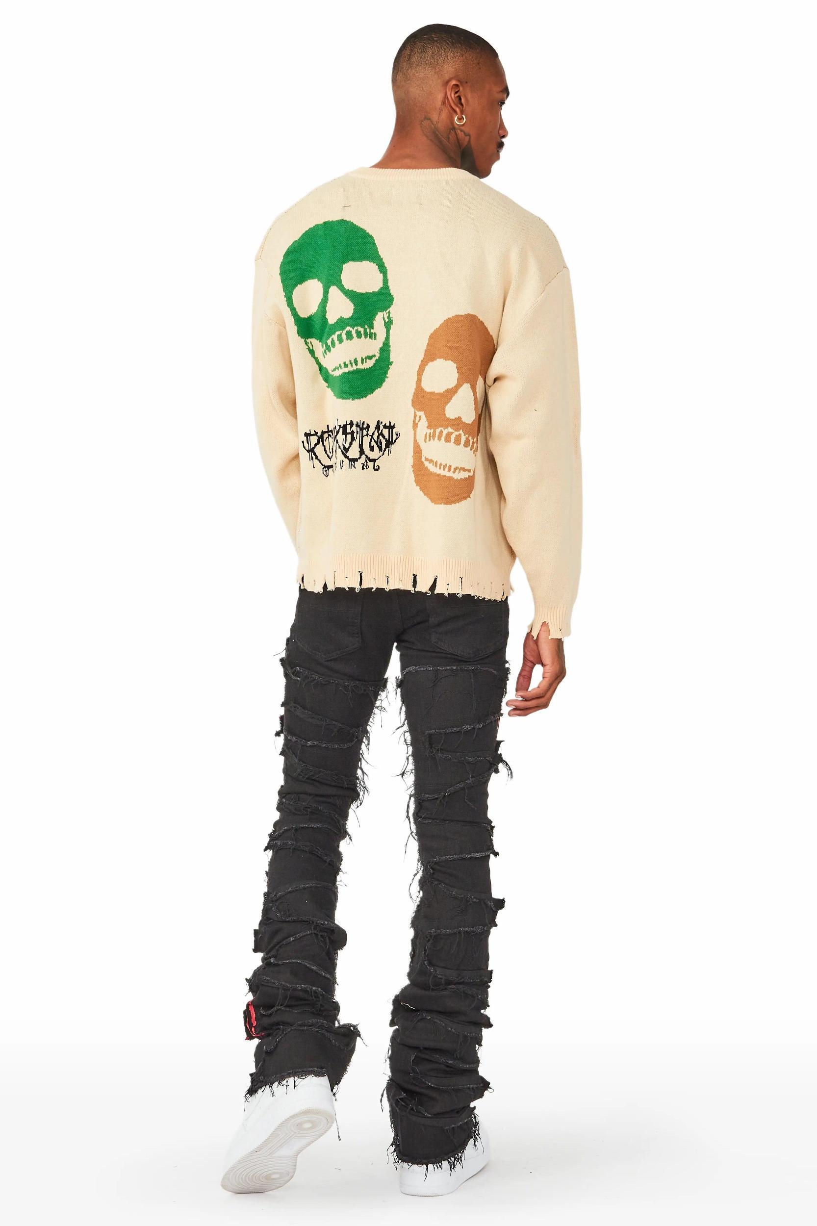 Kaleb Beige Knit Sweater Male Product Image