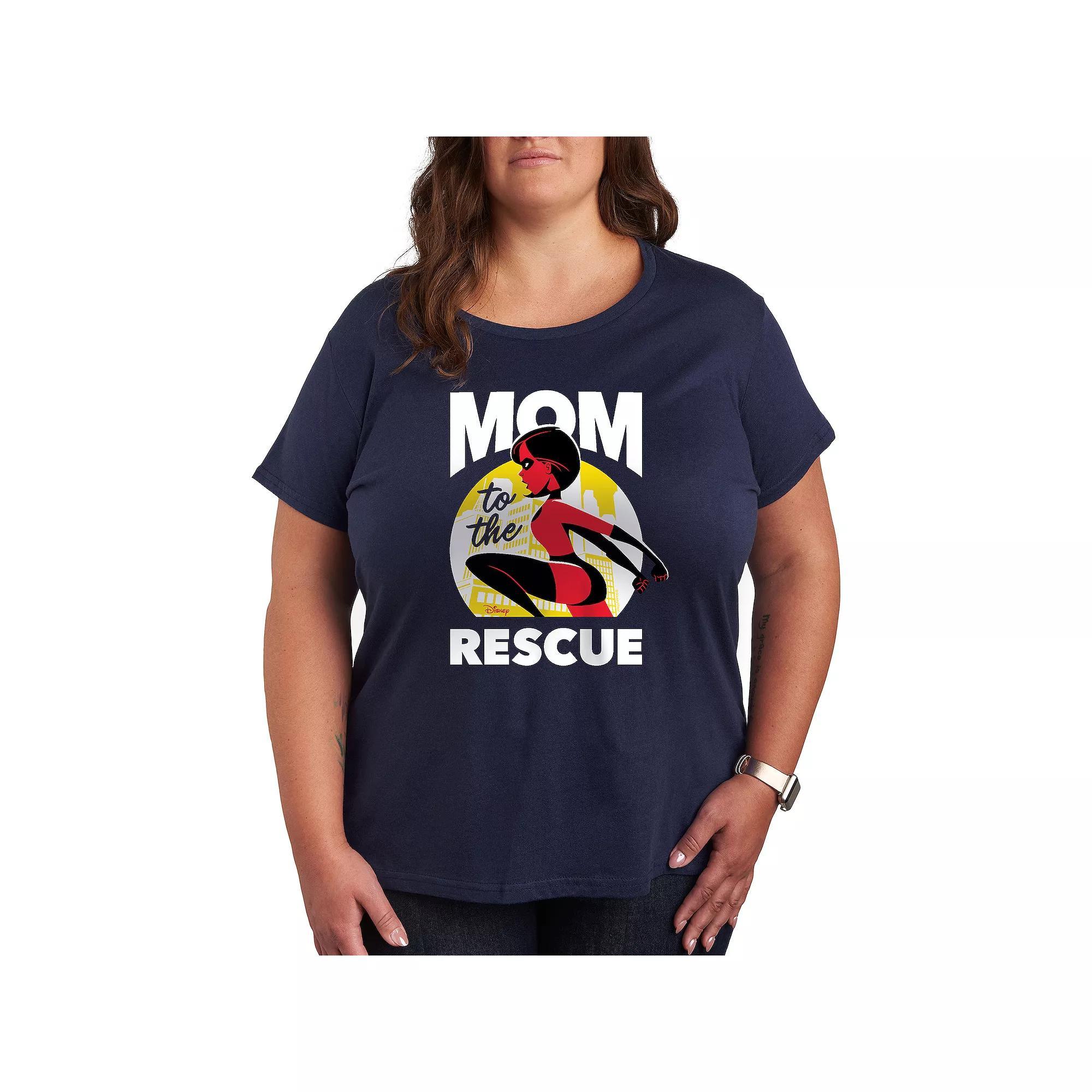 Disney / Pixars The Incredibles Plus Mom Rescue Graphic Tee, Womens Blue Product Image