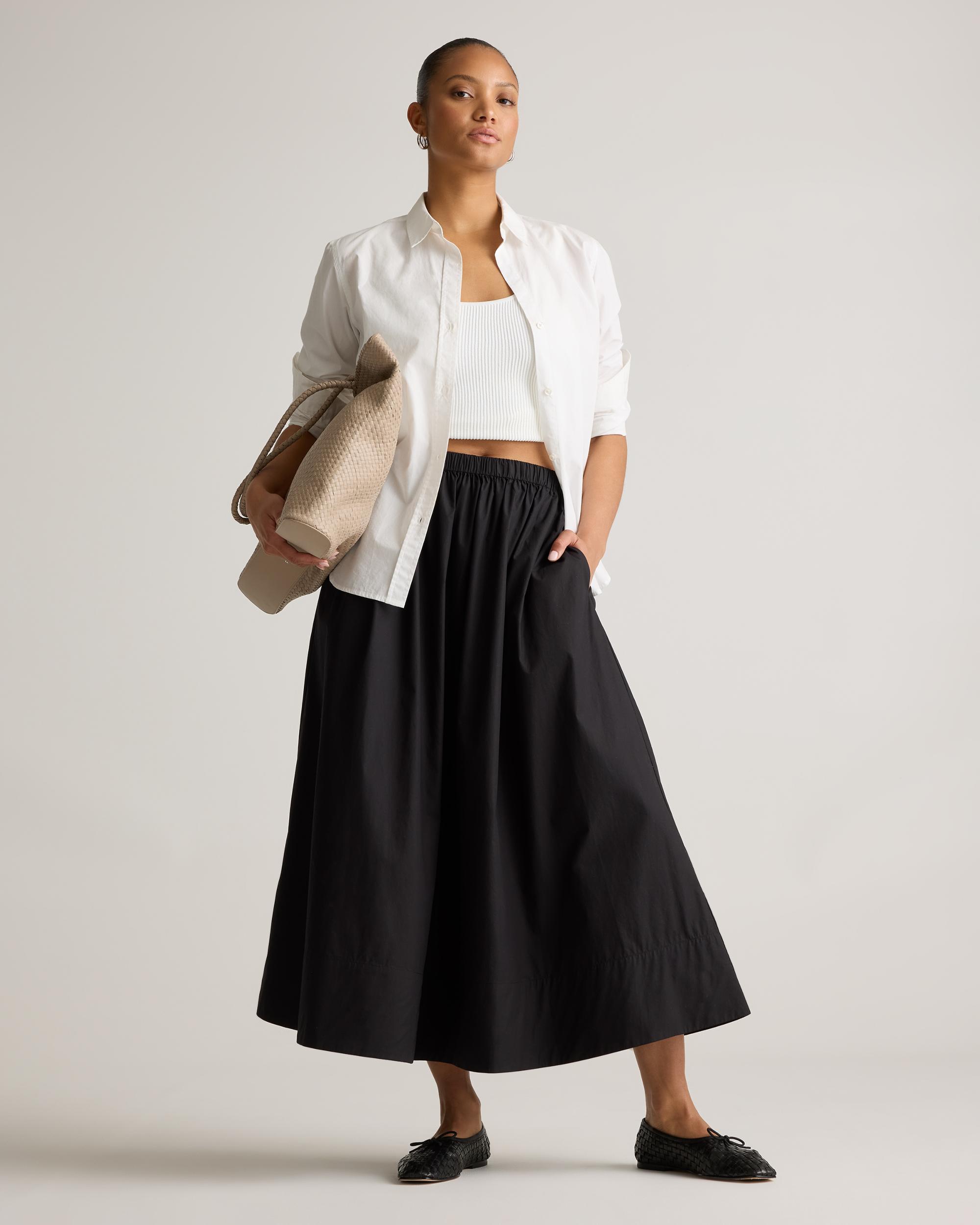 Quince | Women's Poplin A-line Maxi Skirt Size XL, Organic Cotton Product Image
