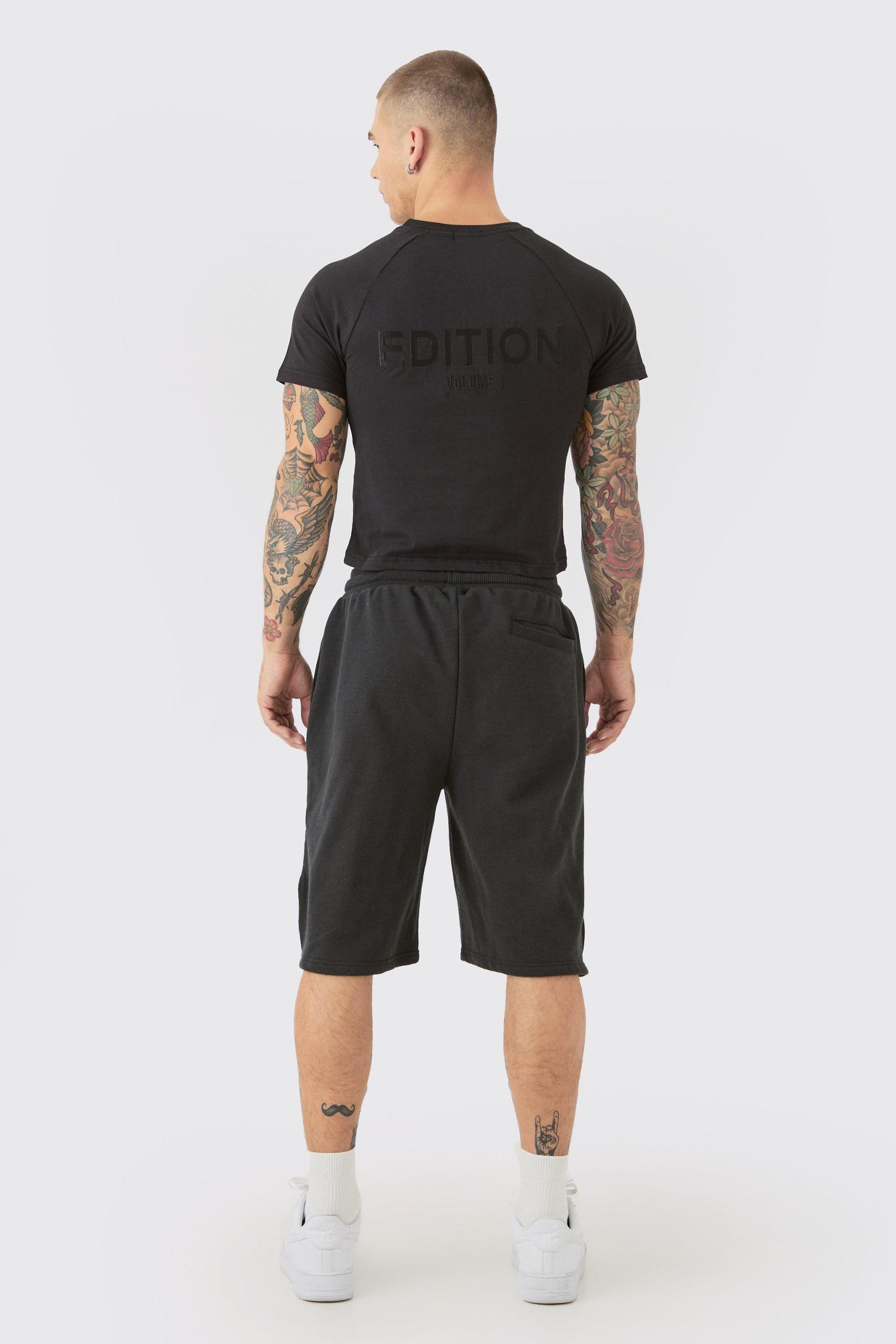 Oversized Heavyweight Zip Hem Shorts & T-shirt Set | boohooMAN USA Product Image