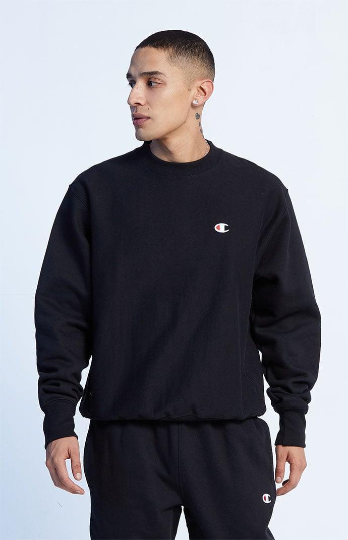 Mens Champion Reverse Weave Crewneck Sweatshirt, C Logo Black 2XL Product Image