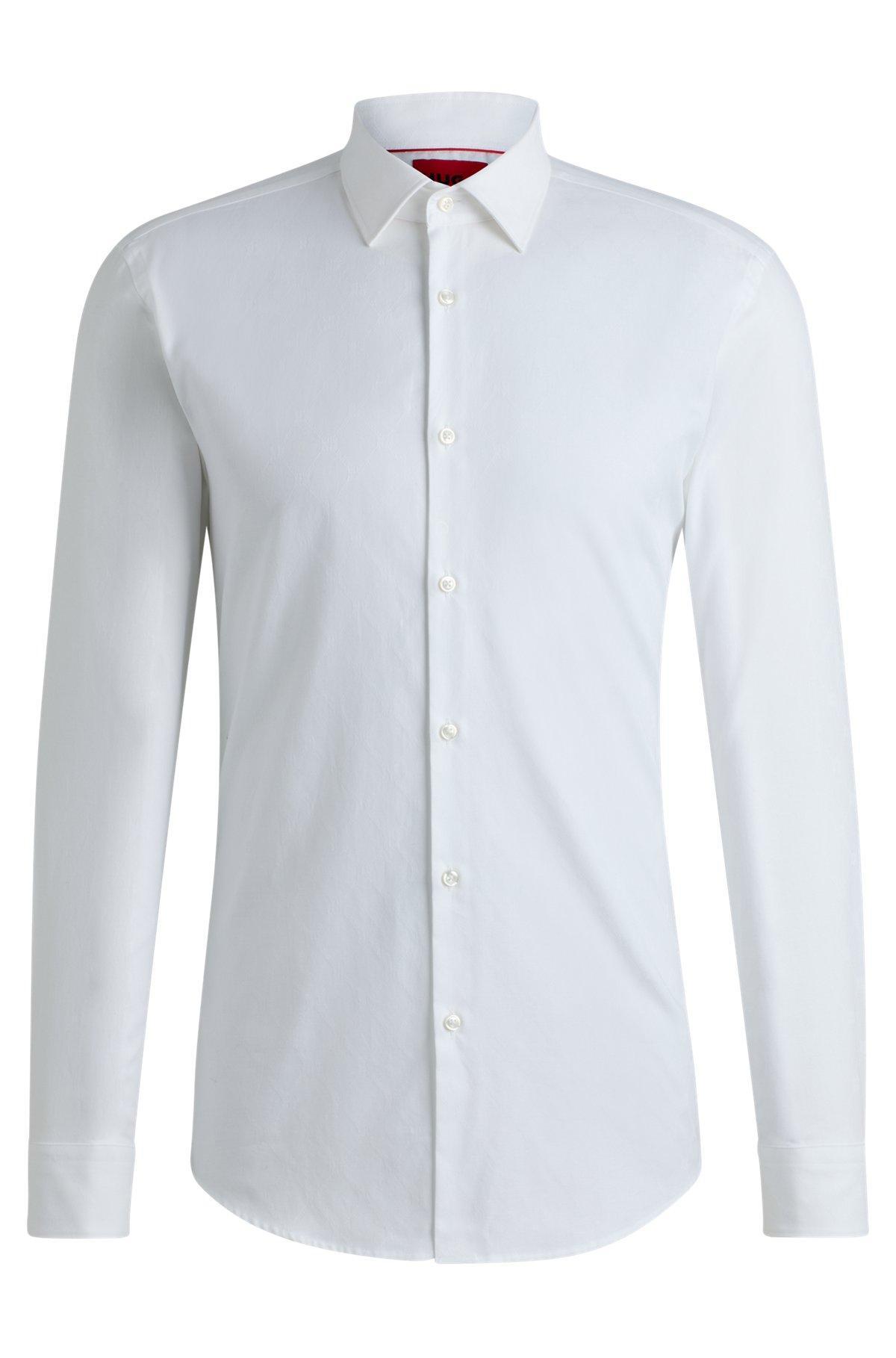 Slim-fit shirt in logo-chain cotton jacquard Product Image