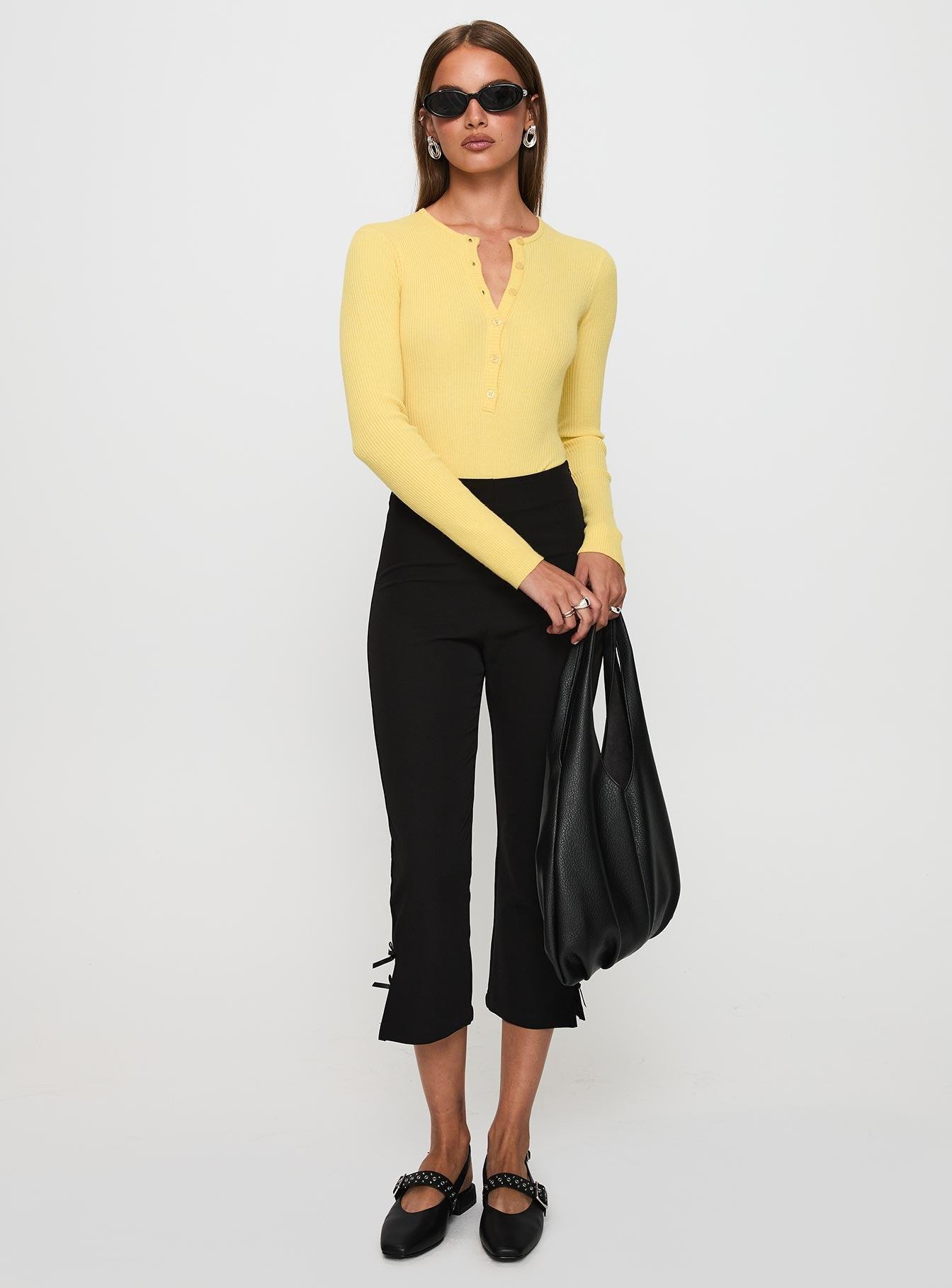 Kerra Long Sleeve Bodysuit Lemon Product Image