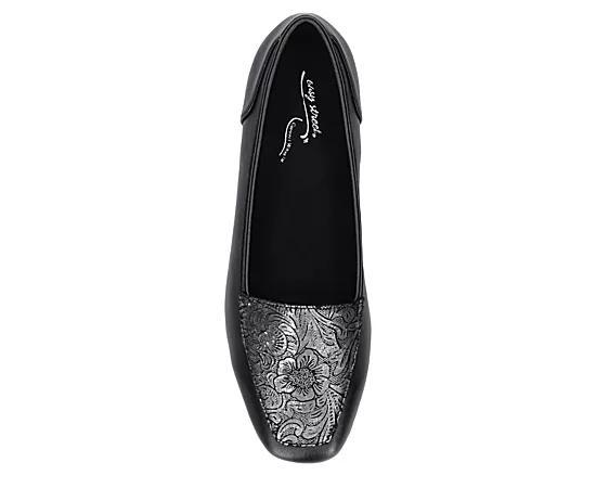 Easy Street Thrill Women's Flats, Size: 6, Black Metal Floral Product Image