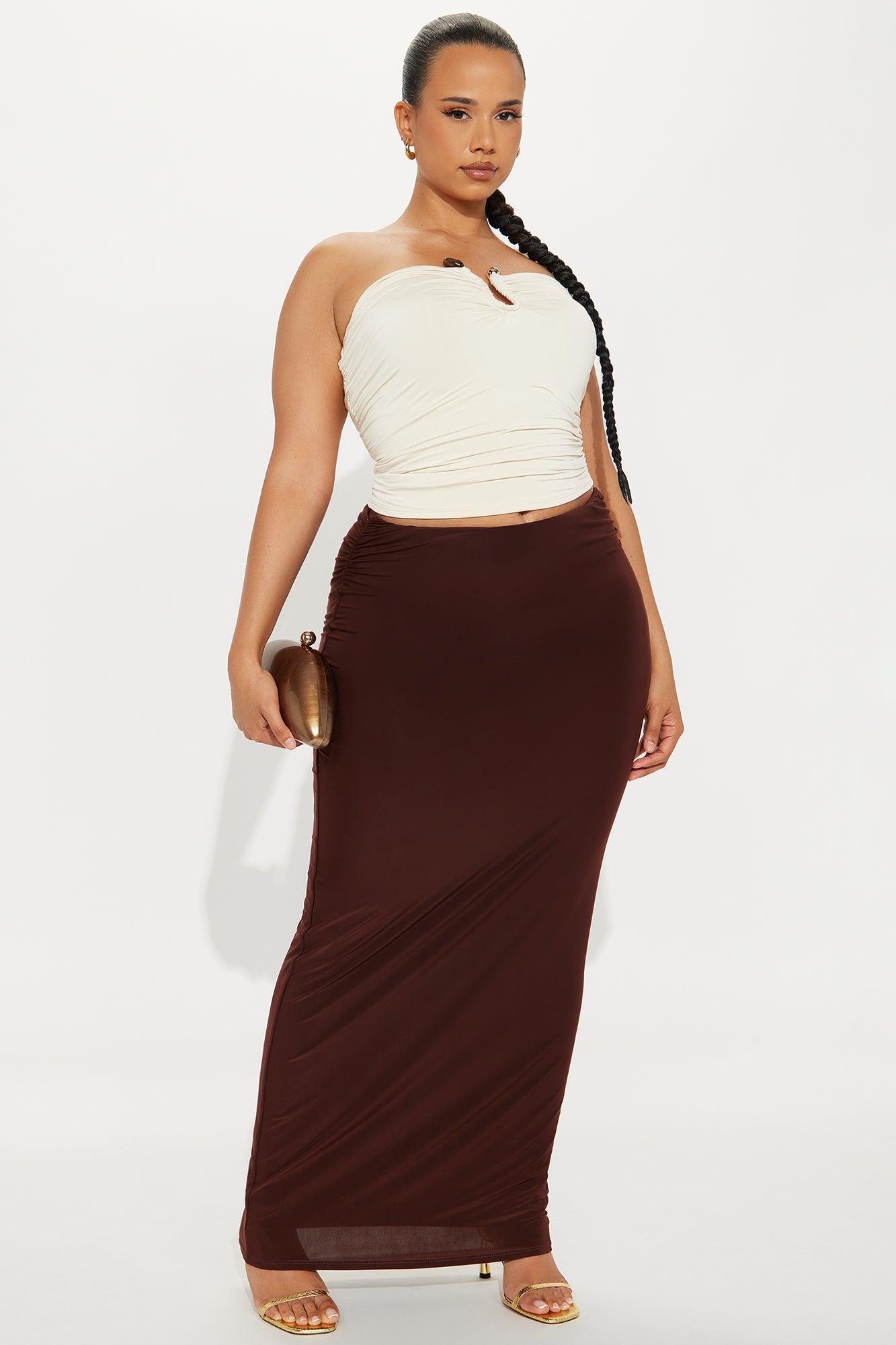 Sunset Hue Ruched Tube Top - Cream Product Image