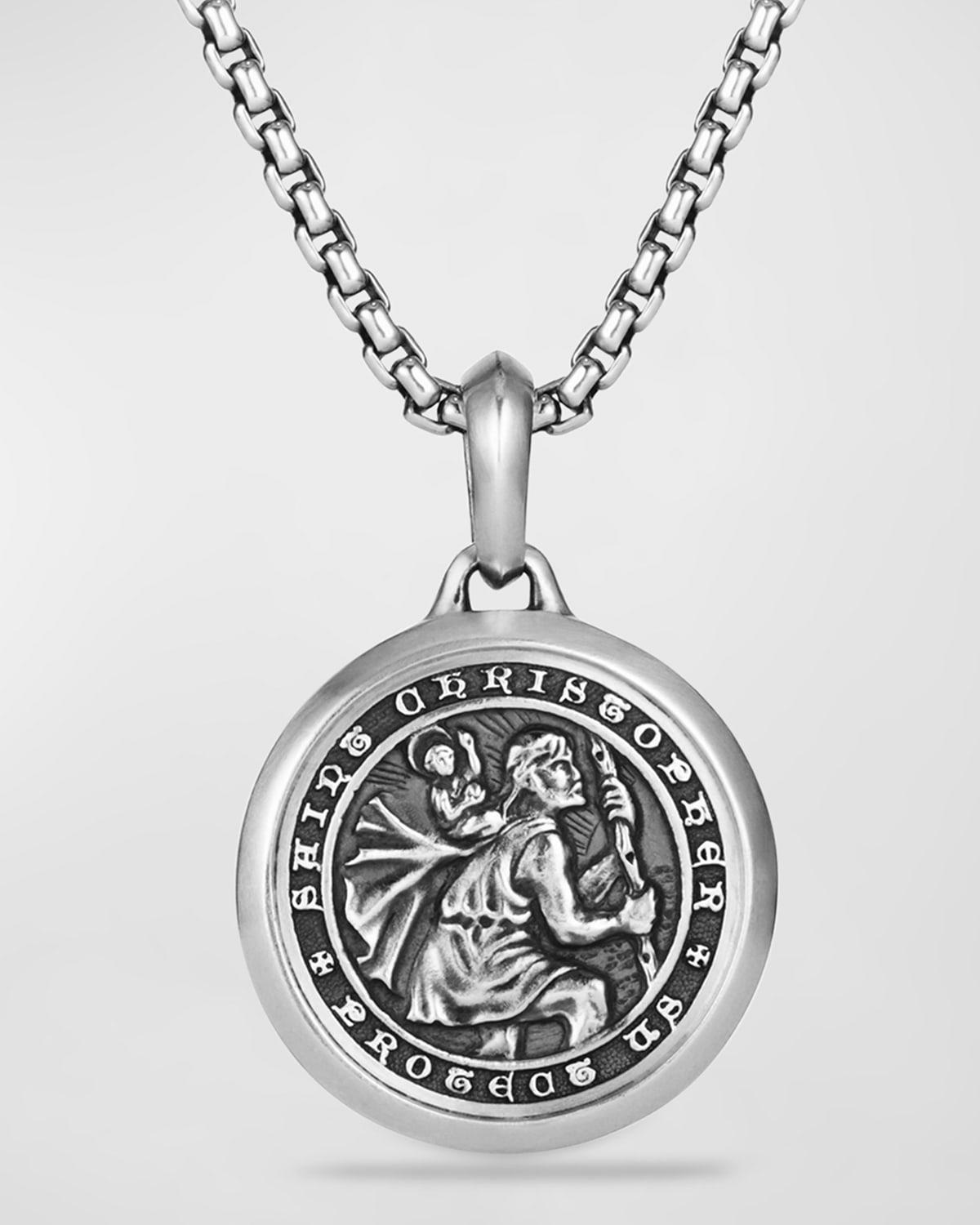 David Yurman Mens St. Christopher Amulet in Sterling Silver, 34.5mm Product Image