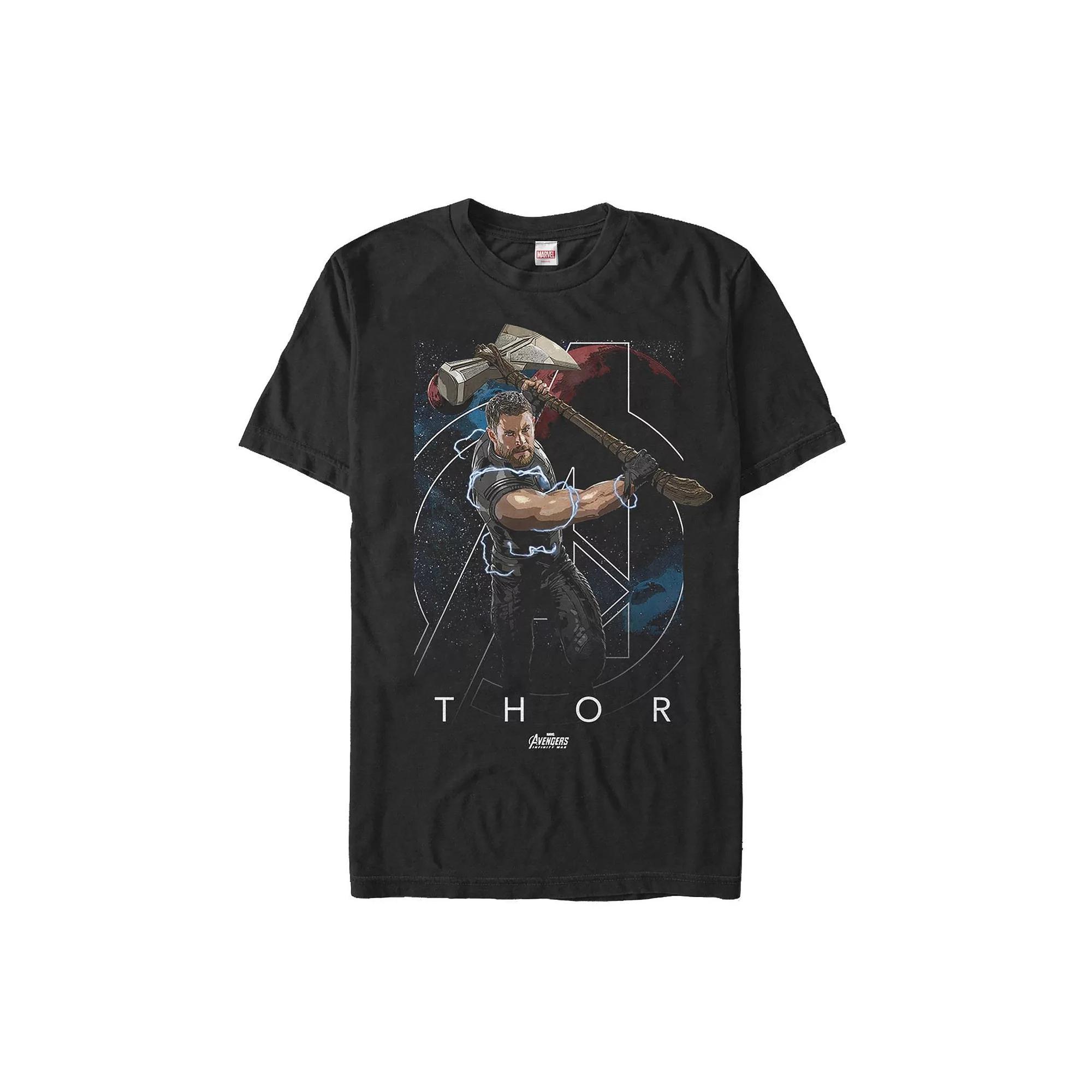 Men's Avengers Infinity War Thor Tee, Size: XL, Black Product Image
