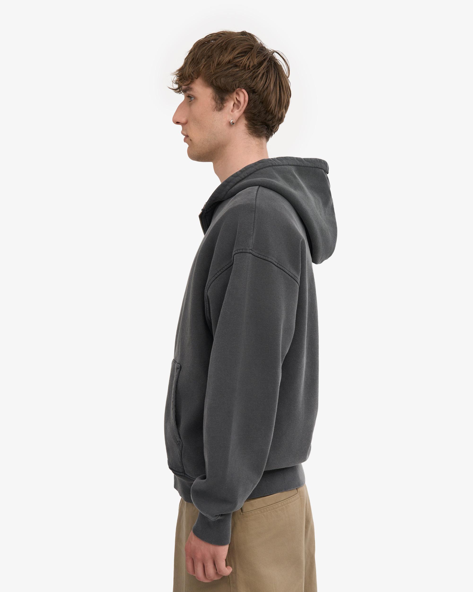 Organic Oversized Zip Hood - Faded Black Product Image
