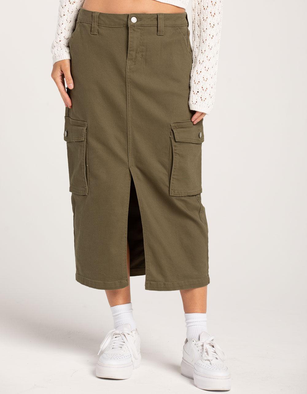 RSQ Womens Mid Rise Cargo Midi Skirt - GRAY Product Image