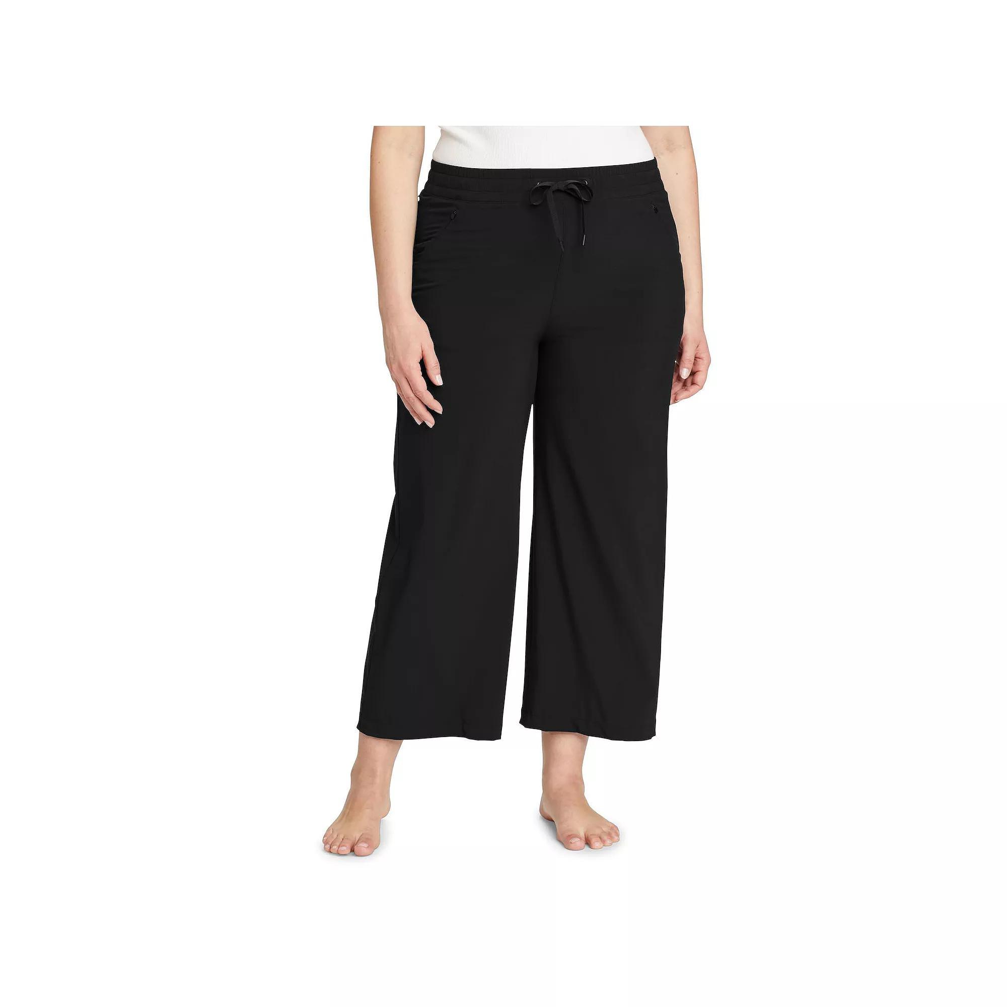 Plus Size Eddie Bauer Departure UPF 50+ Wide Leg Crop Pants, Women's, Size: 1XL, Black Product Image