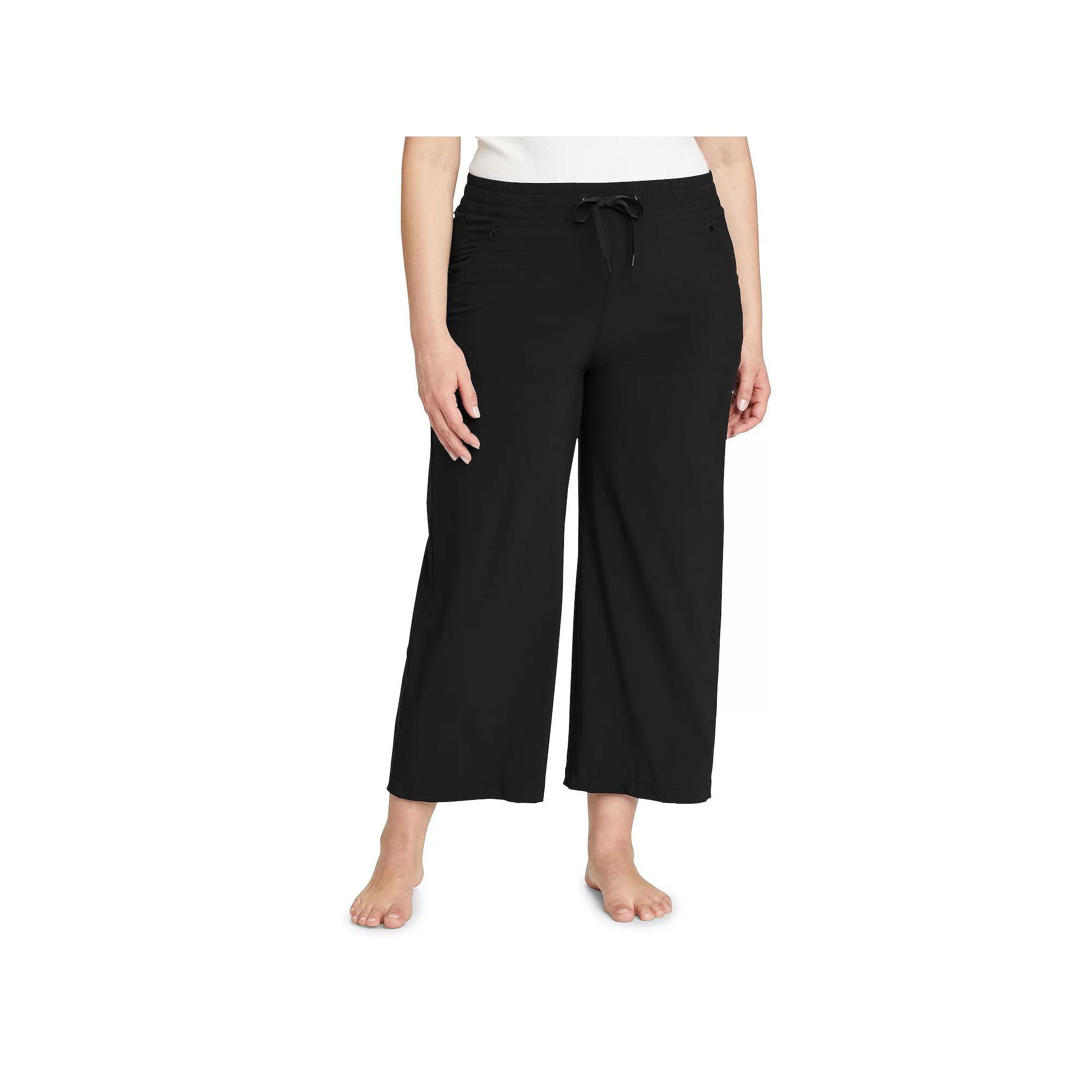 Plus Size Eddie Bauer Departure UPF 50+ Wide Leg Crop Pants, Women's, Size: 1XL, Black Product Image