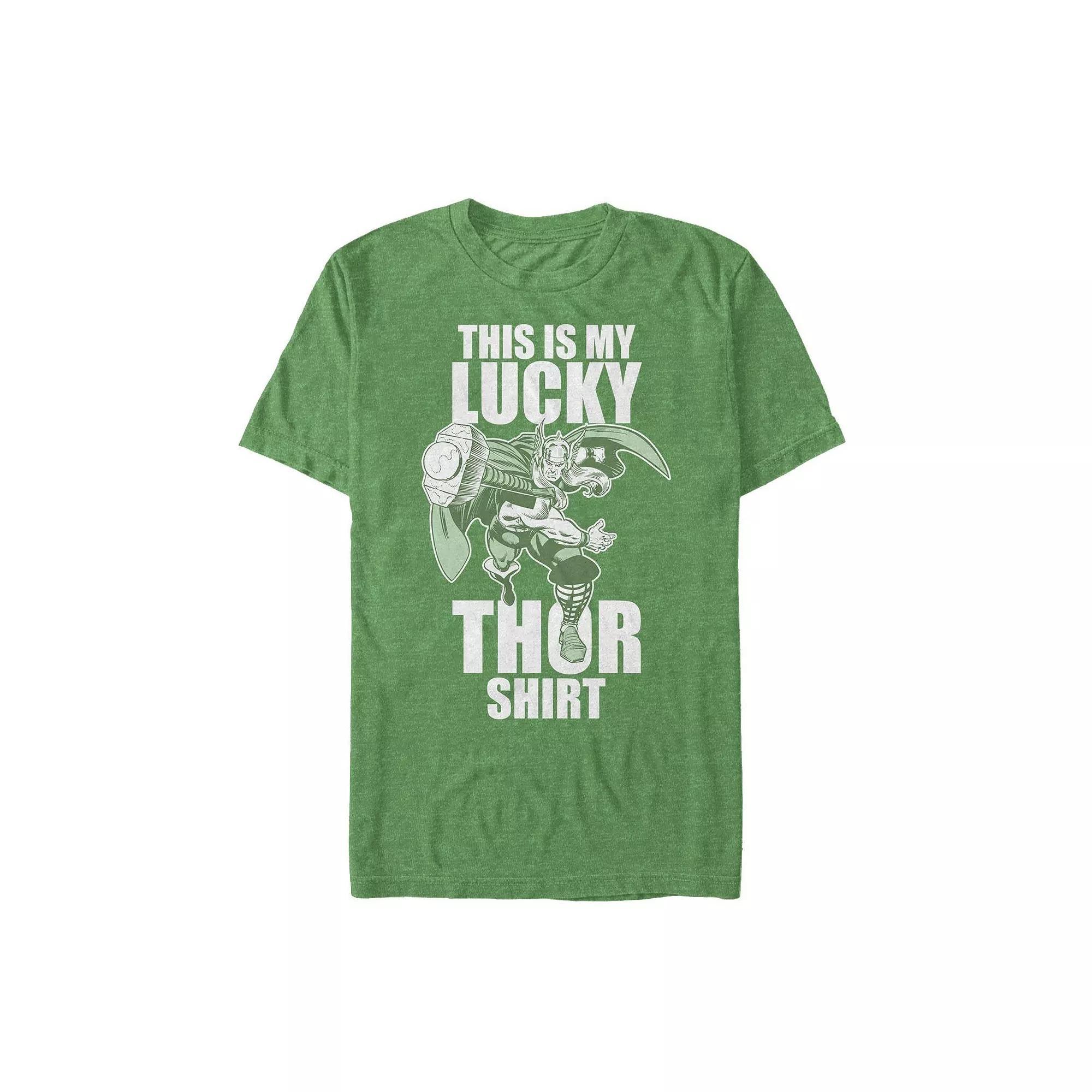 Men's Marvel "Lucky Thor" Graphic Tee, Size: XXL, Kelly Grey Product Image