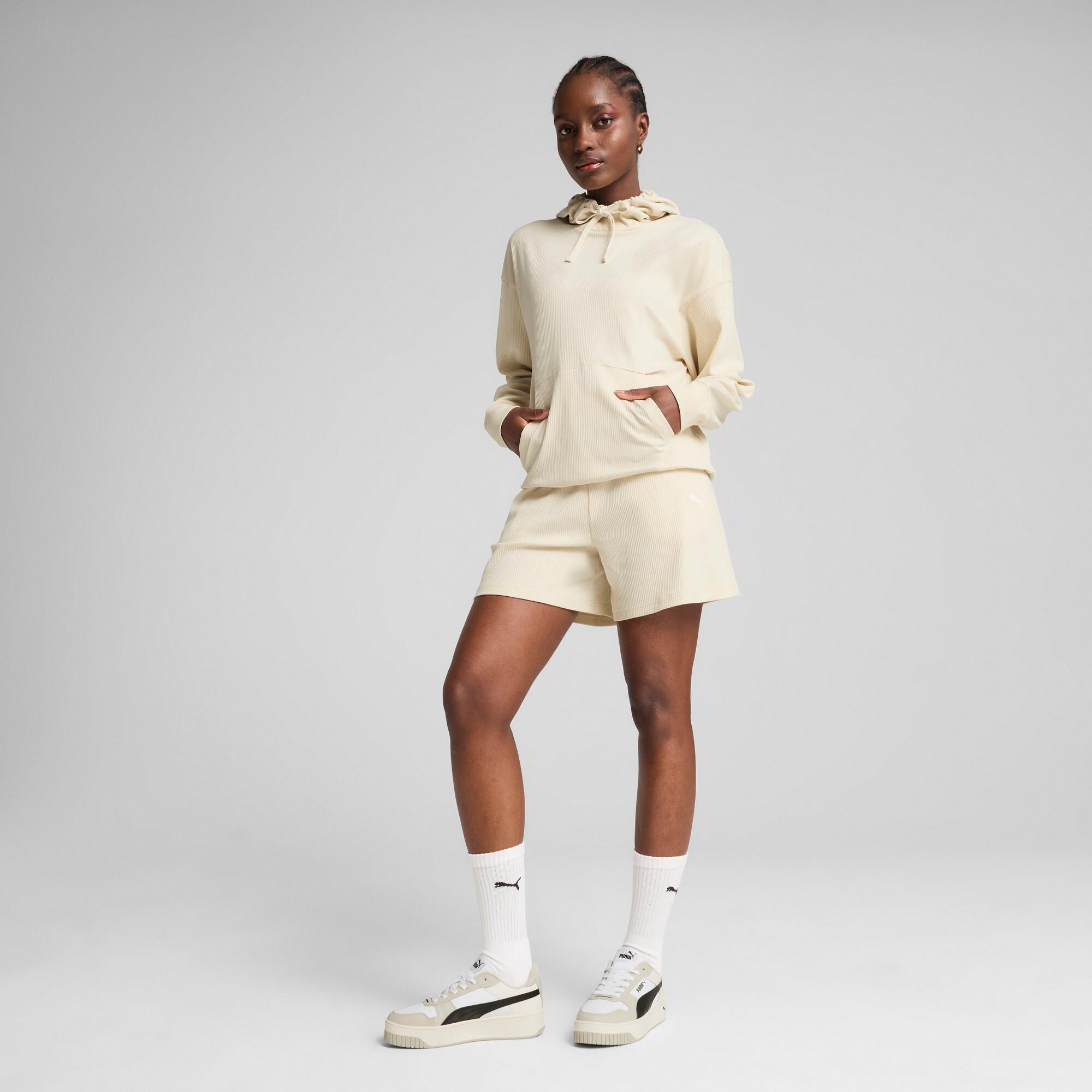 PUMA ESS ELEVATED Comfort Rib Hoodie Women Product Image