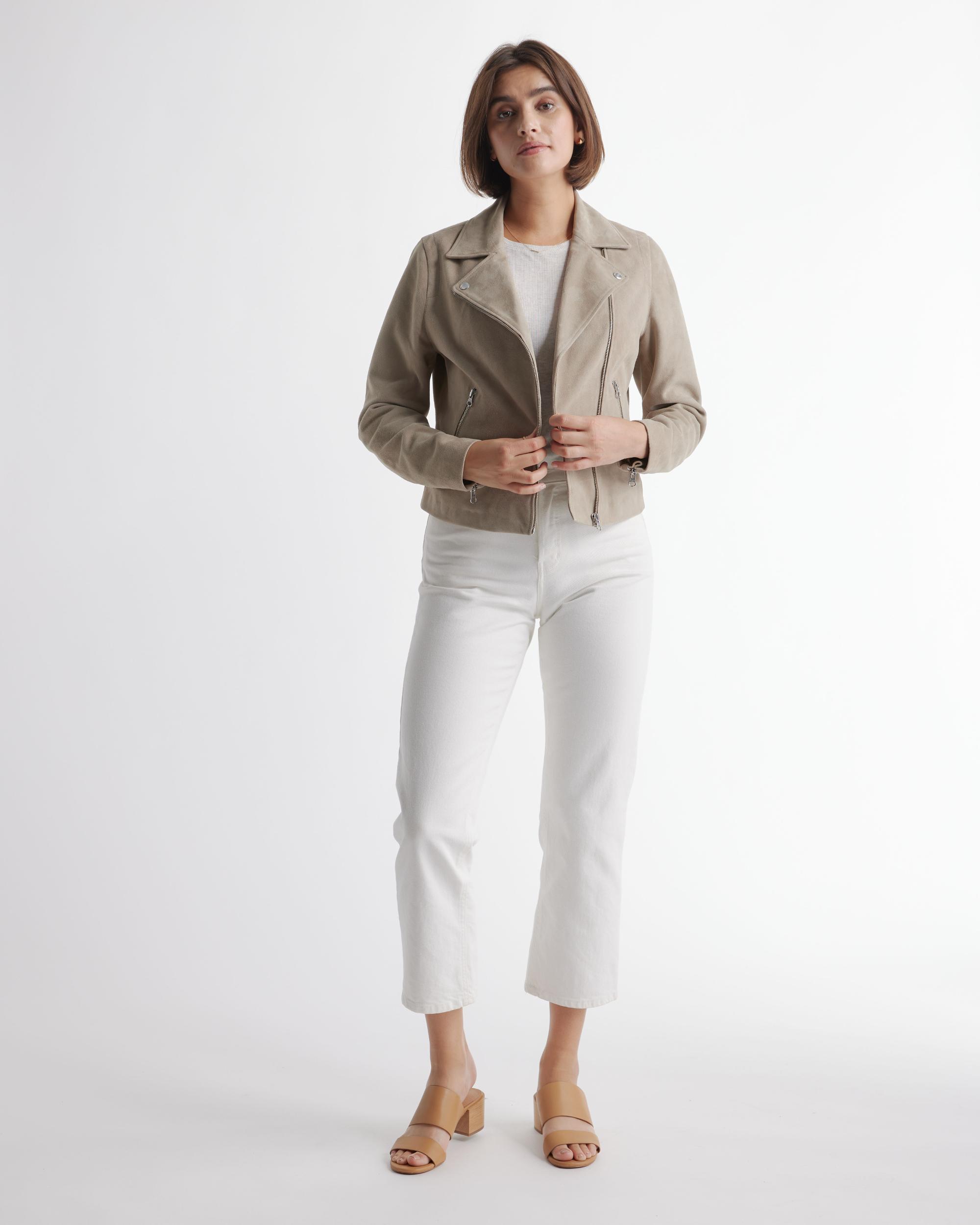 Quince | Women's 100% Suede Biker Jacket Leather Product Image