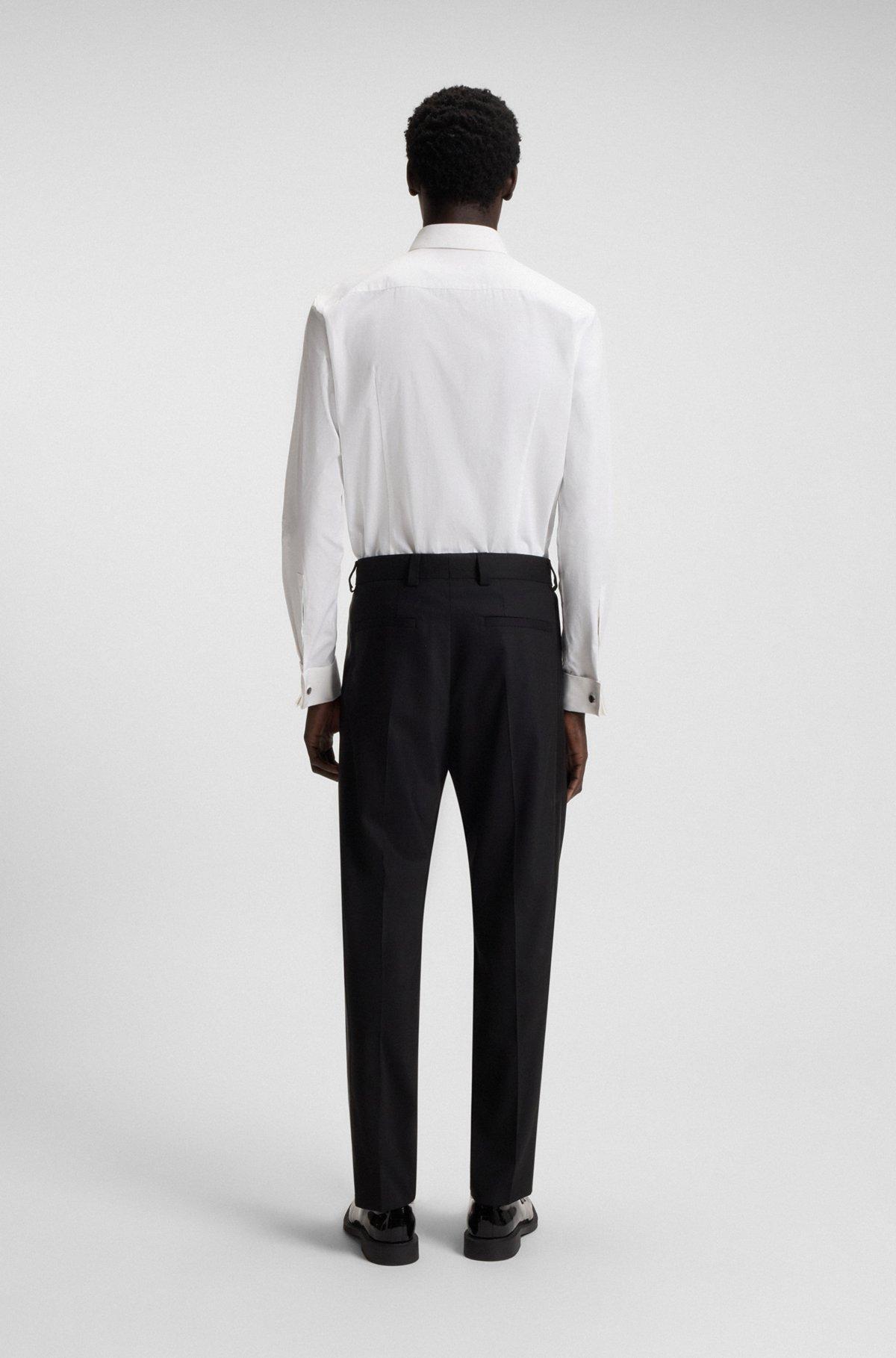 Slim-fit shirt in easy-iron striped cotton poplin Product Image