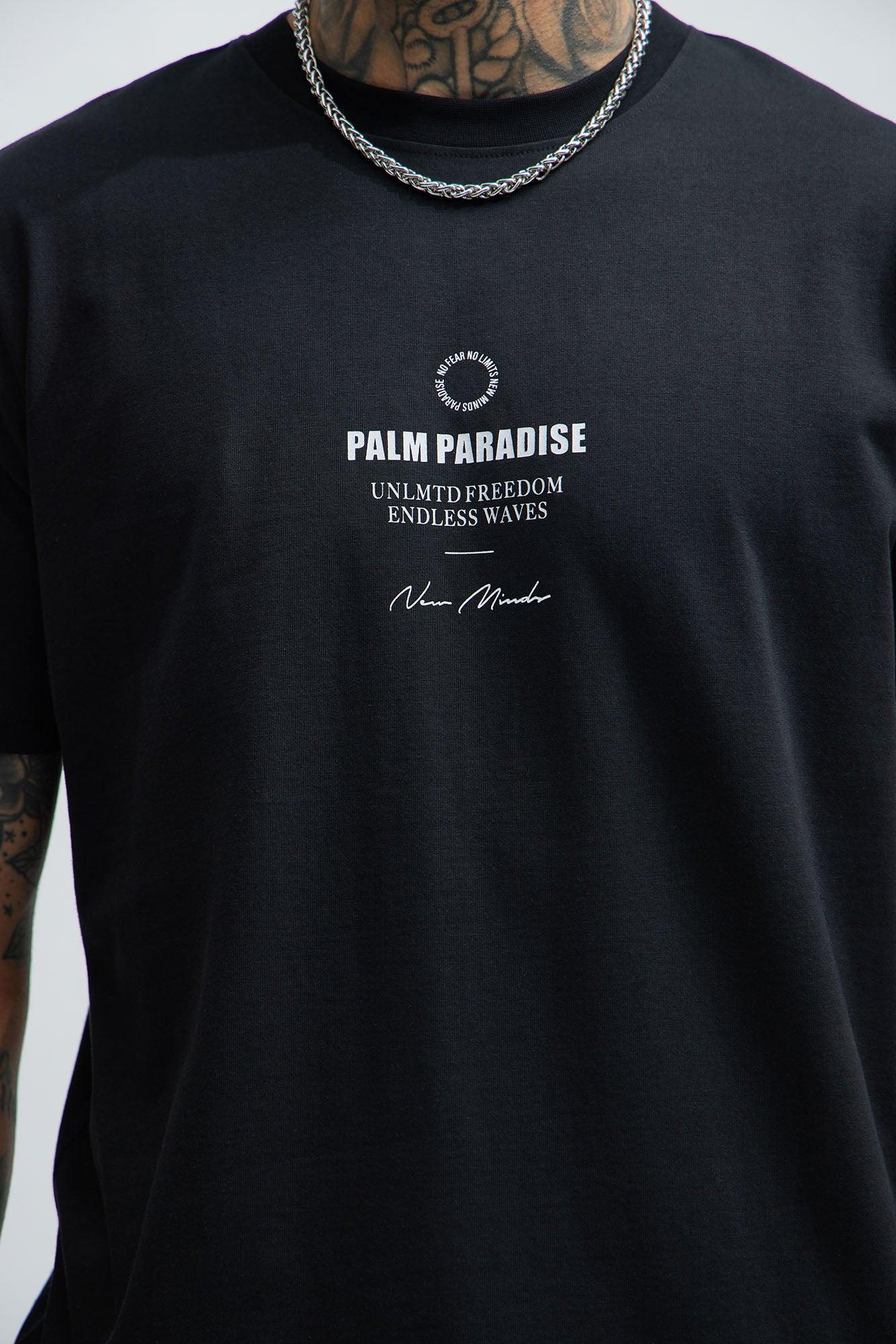 Palm Paradise Short Sleeve Tee - Black Product Image
