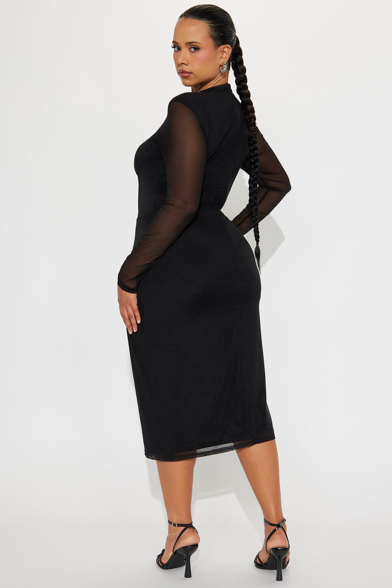 Cocktail Hour Corset Midi Dress - Black Product Image