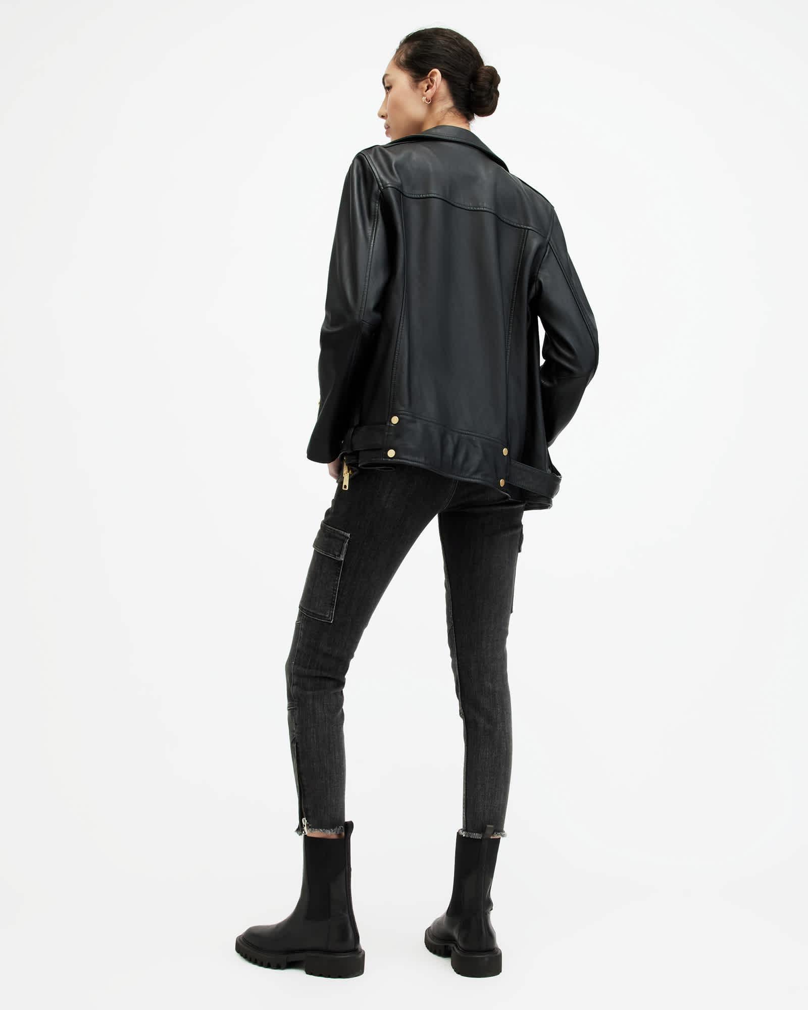 Duran Mid-Rise Skinny Cargo Denim Jeans Product Image