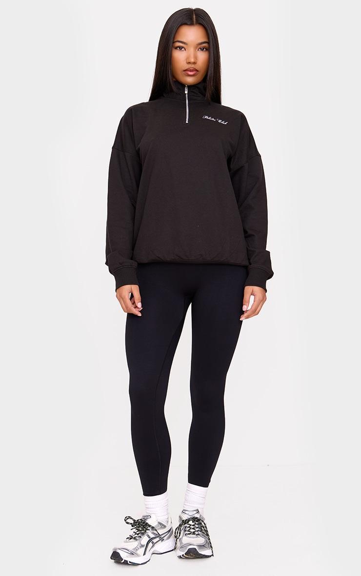 Black Quarter Zip Pilates Oversized Sweatshirt Product Image