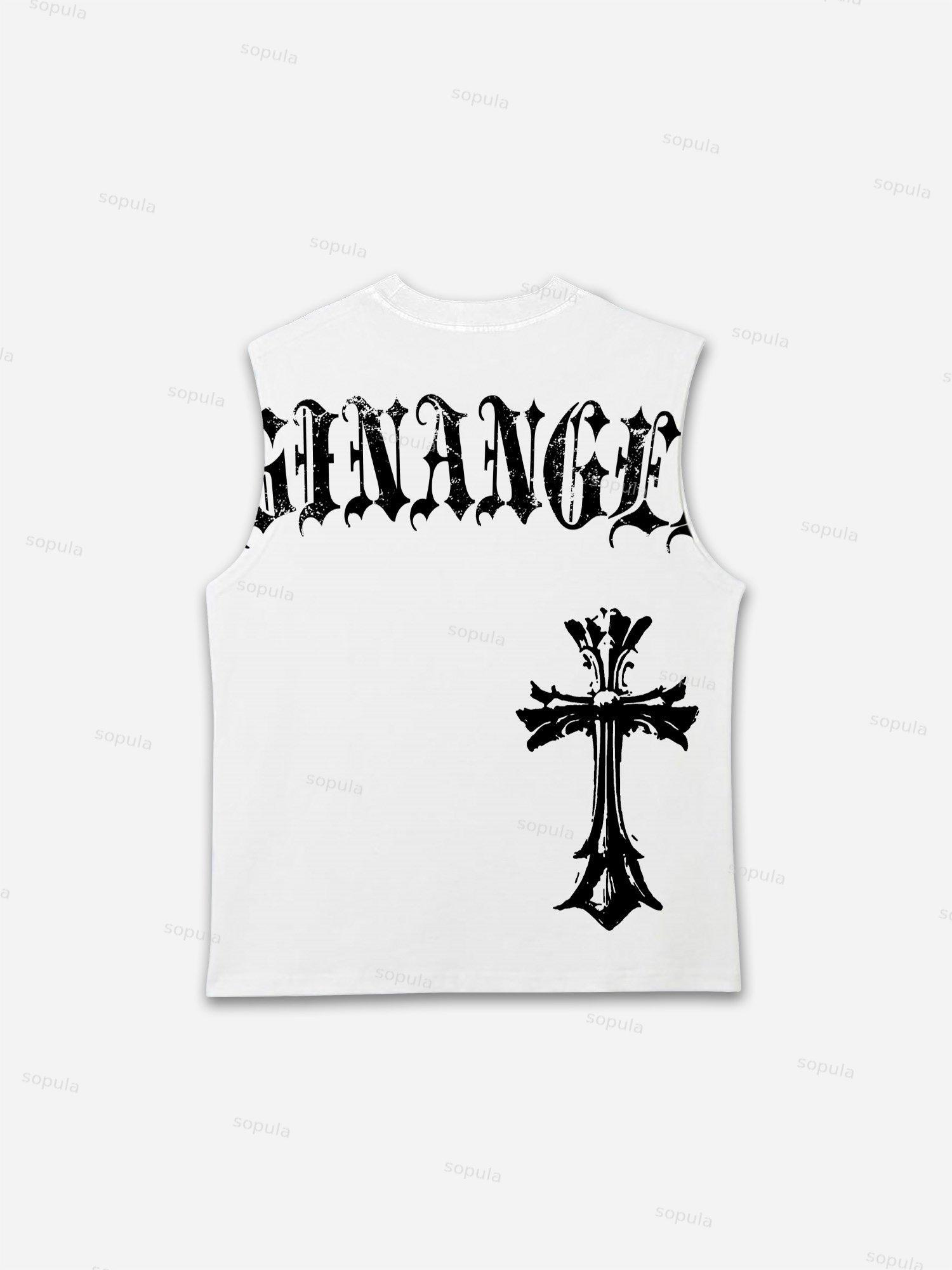 Sinangel Vintage Cross Graphic Tank Top Product Image