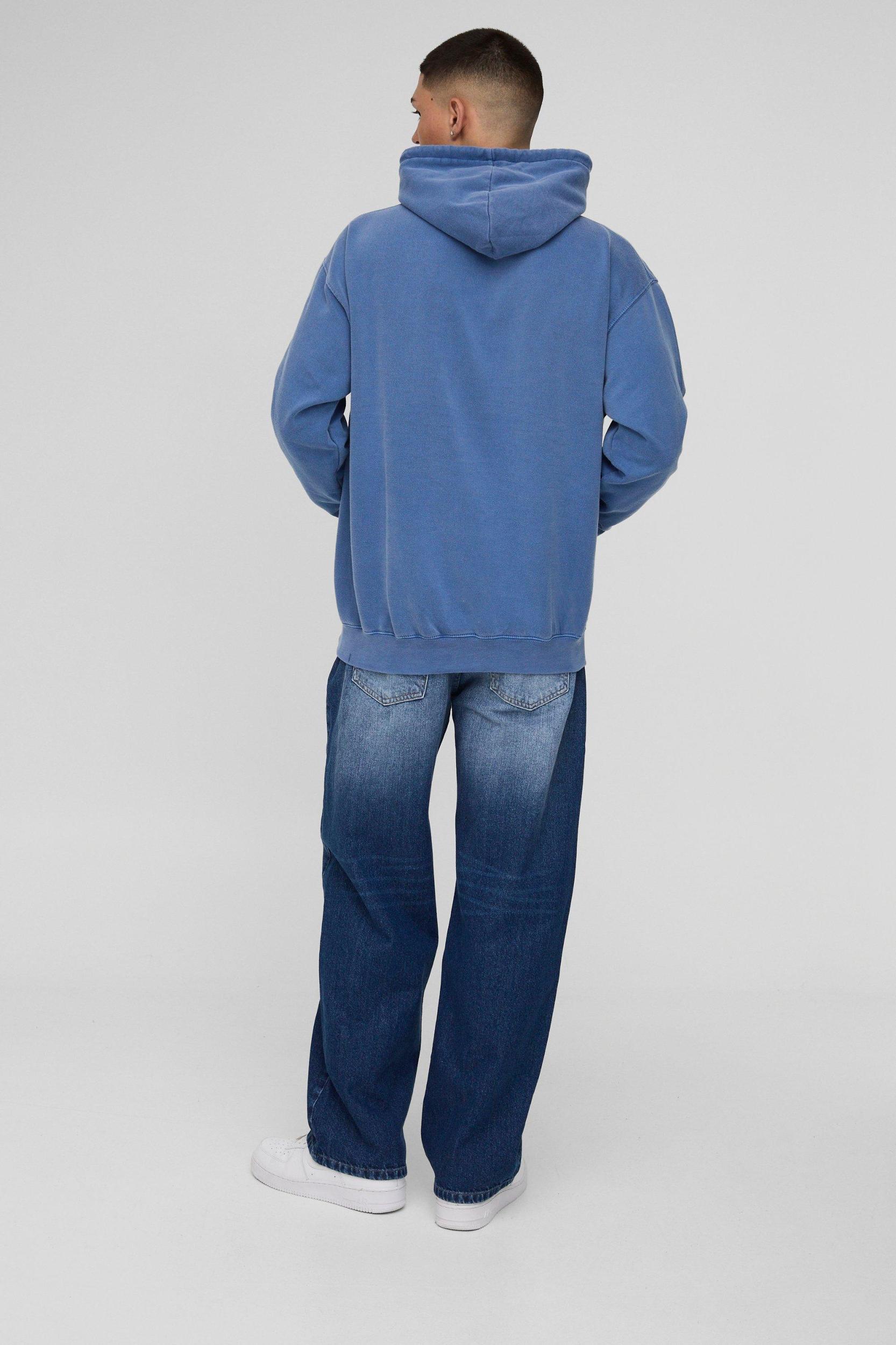 Oversized Saint Tropez Renaissance Graphic Washed Hoodie | boohooMAN USA Product Image
