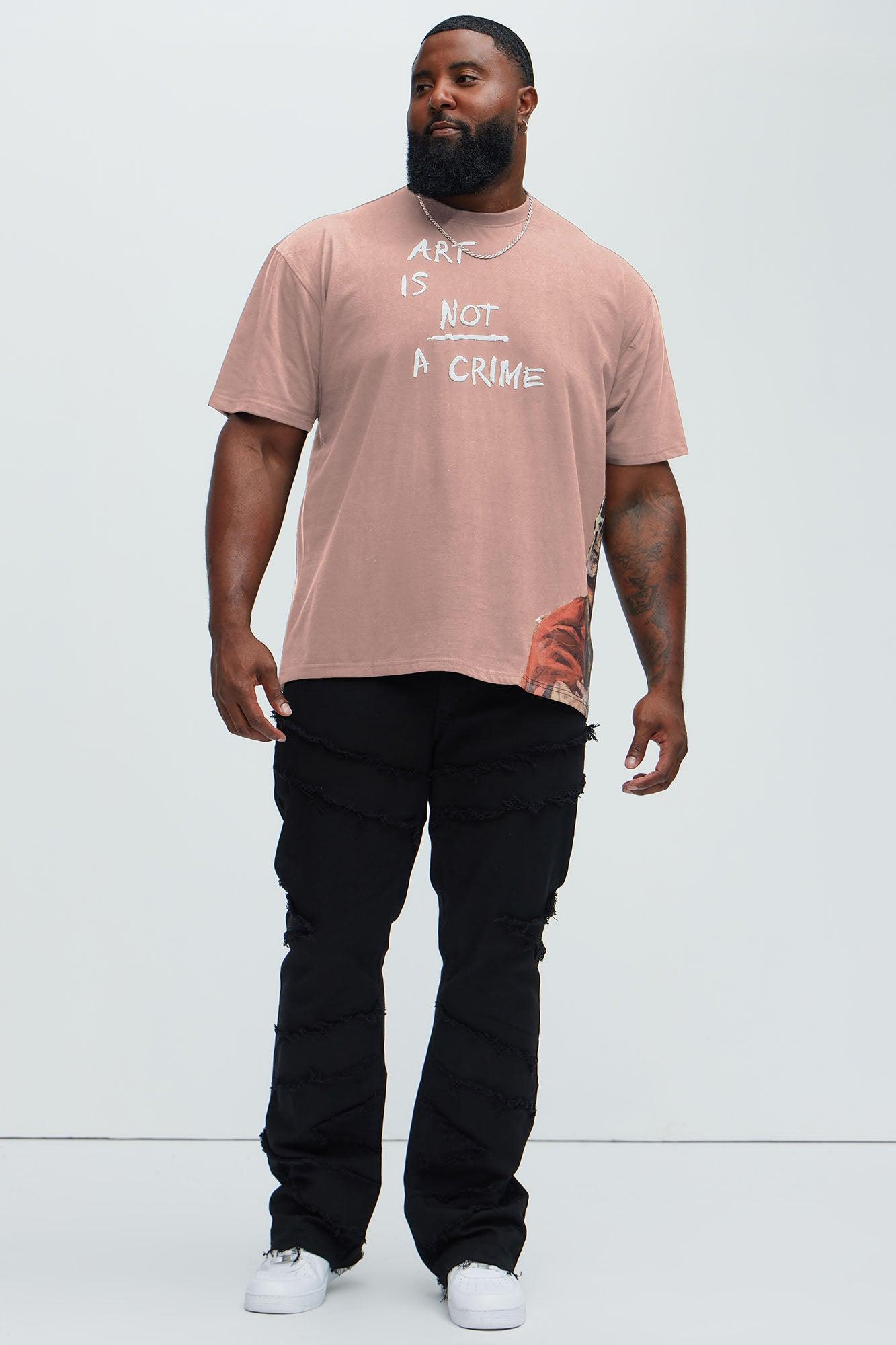 Art Is Not A Crime Short Sleeve Tee - Pink Product Image