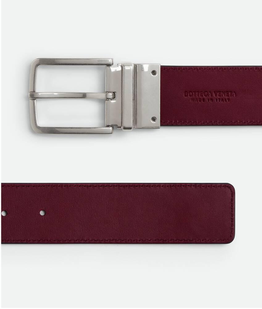 Men's Intrecciato Reversible Belt in Dark green / Barolo Product Image