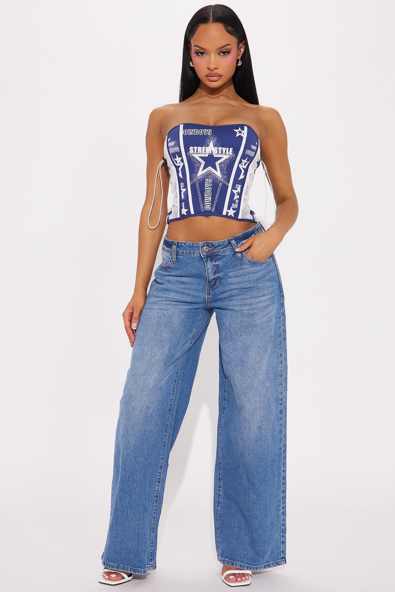 All Star Player Corset Top - Royal/combo Product Image