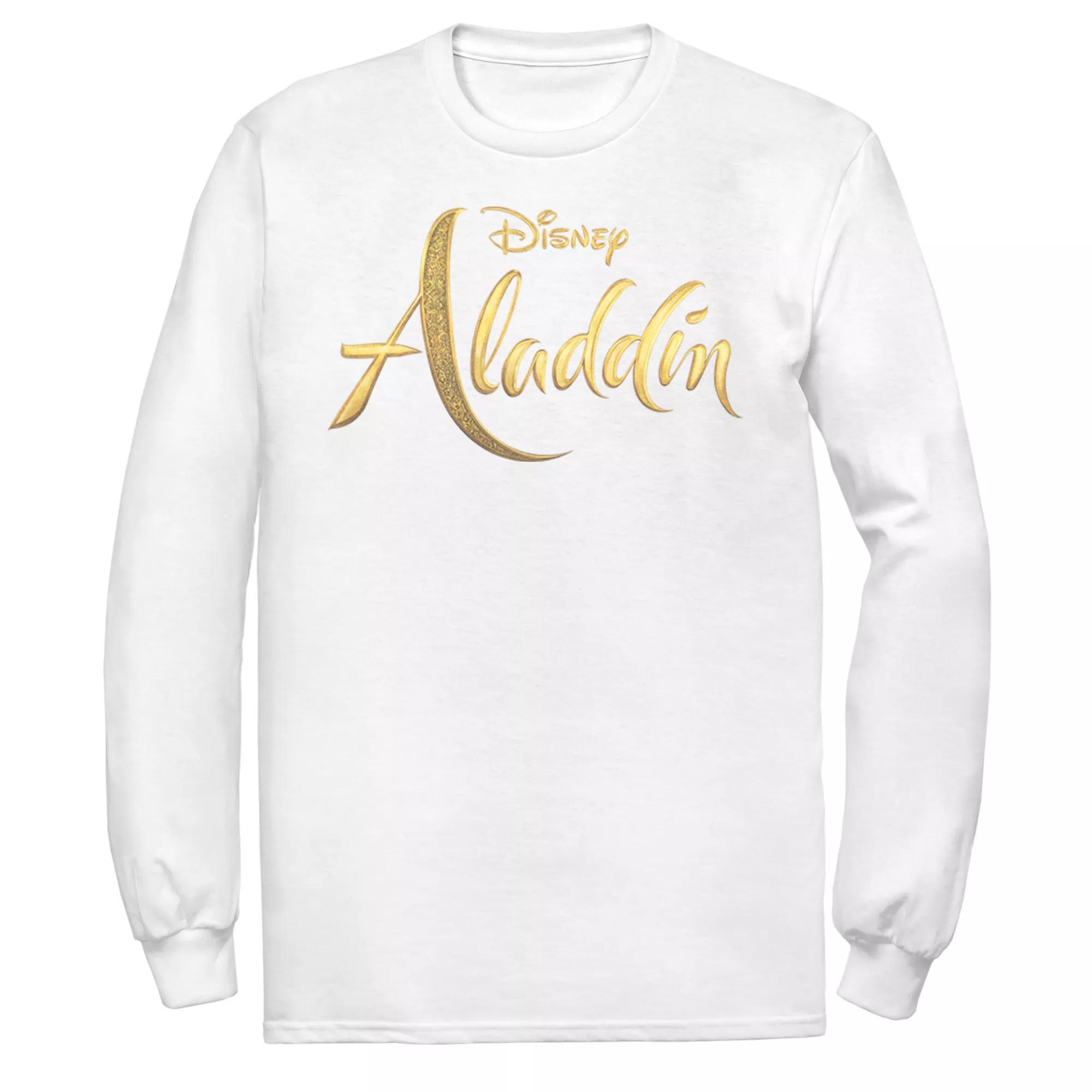 Disney's Aladdin Men's Logo Long Sleeve Graphic Tee, Size: Large, White Product Image