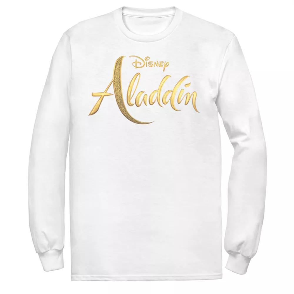Disney's Aladdin Men's Logo Long Sleeve Graphic Tee, Size: Large, White Product Image