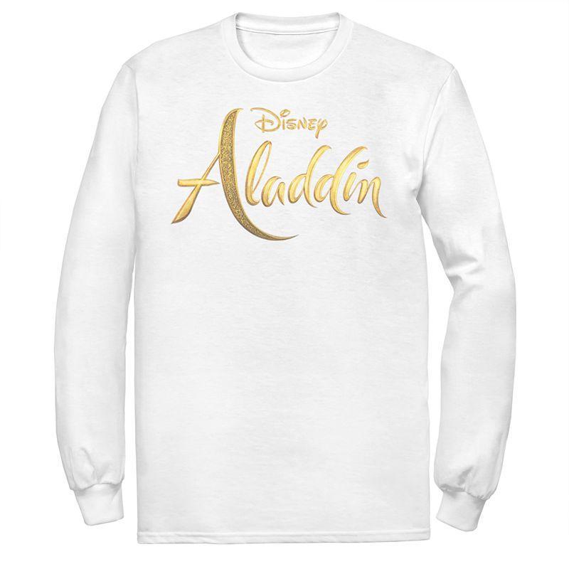 Disney's Aladdin Men's Logo Long Sleeve Graphic Tee, Size: Large, White Product Image