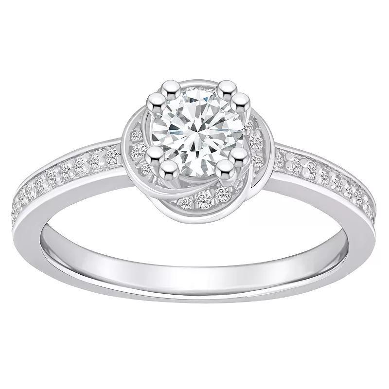 Alyson Layne 14k Gold 3/4 Carat T.W. Diamond Halo Rosette Engagement Ring, Women's, Size: 6.50, 14k Rose Gold Product Image