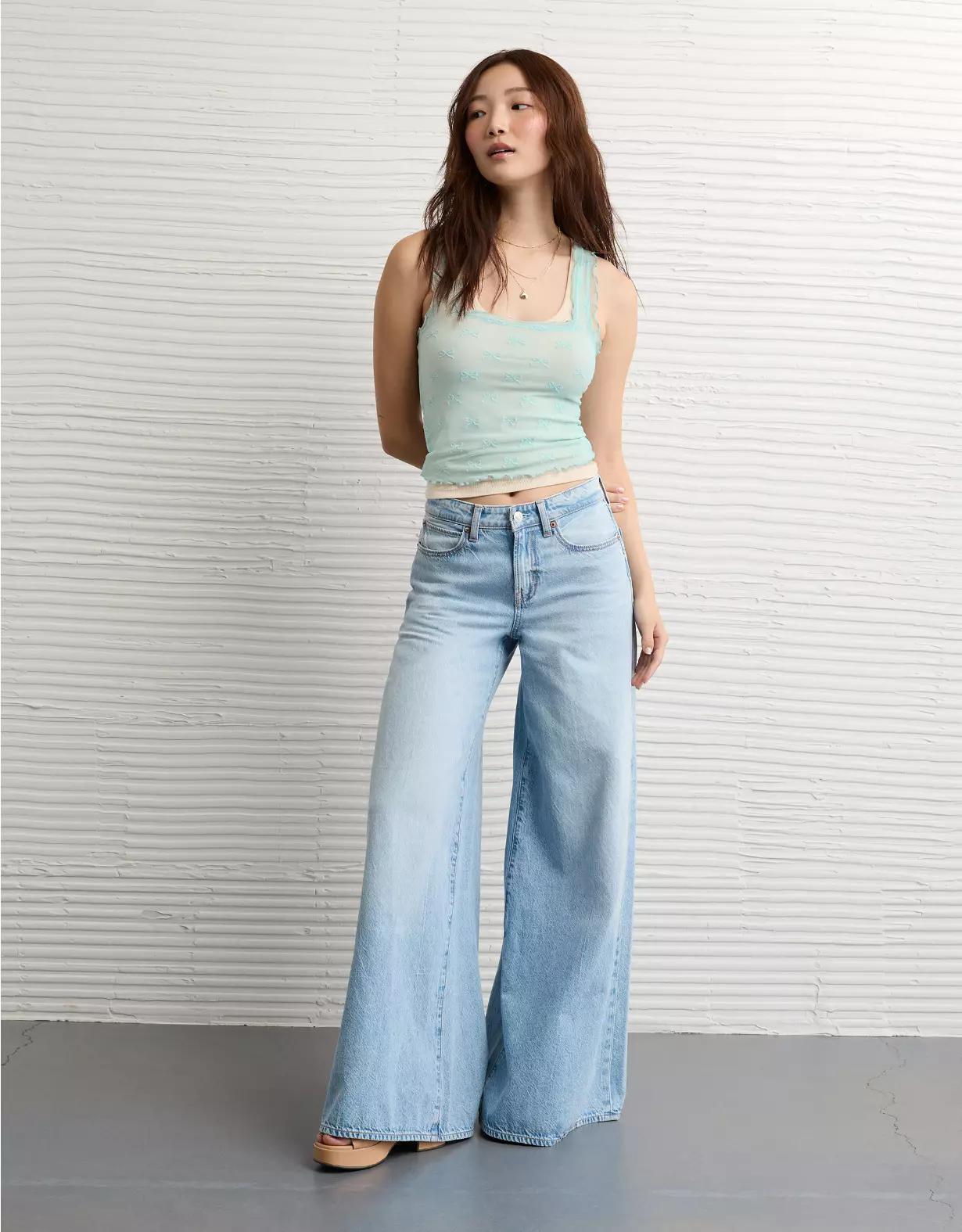 AE Square Neck Bow Mesh Tank Top Product Image