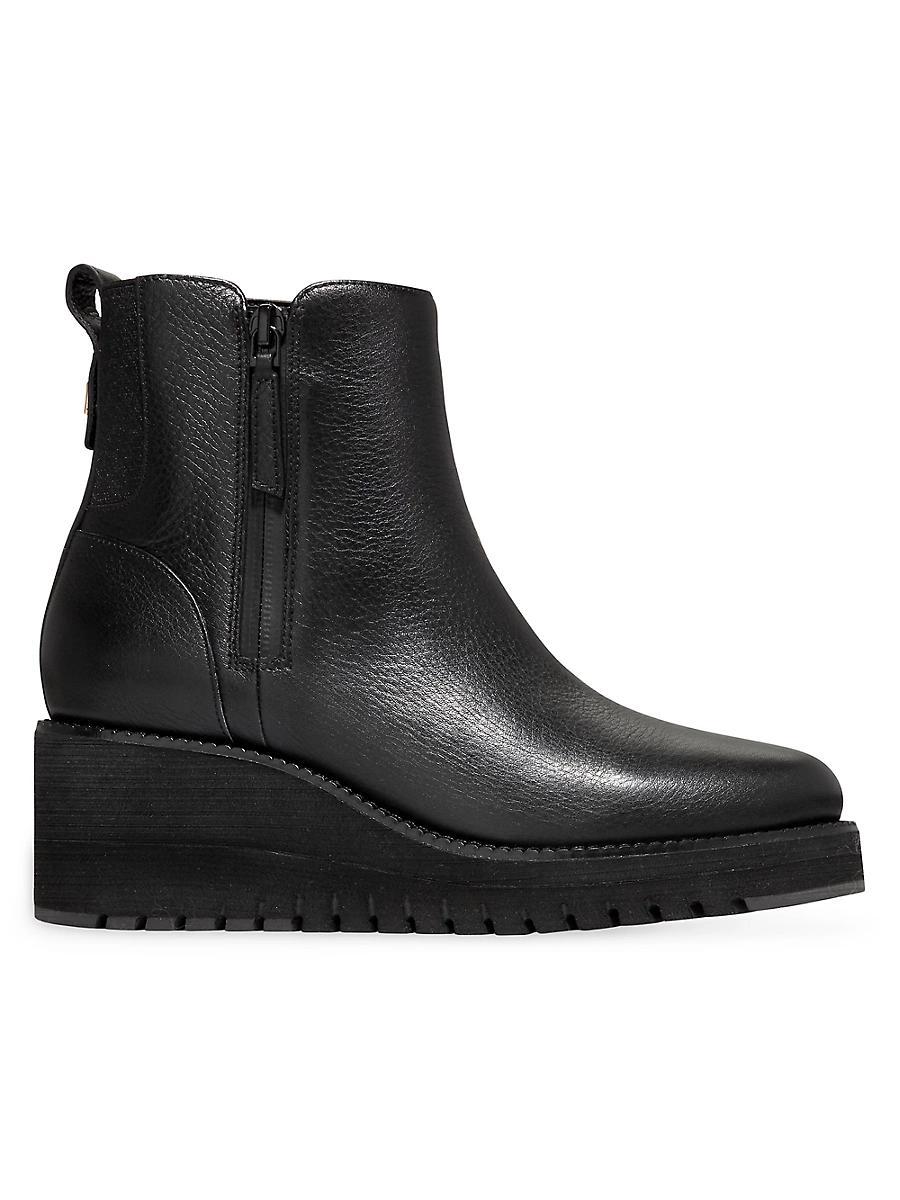 Womens ZEROGRAND City 50MM Leather Wedge Ankle Boots Product Image
