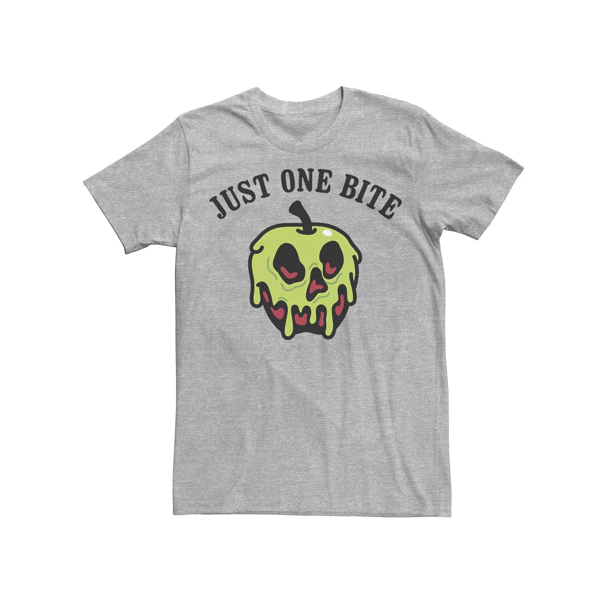 Disneys Snow White Mens Poison Apple Just One Bite Tee Athletic Grey Product Image