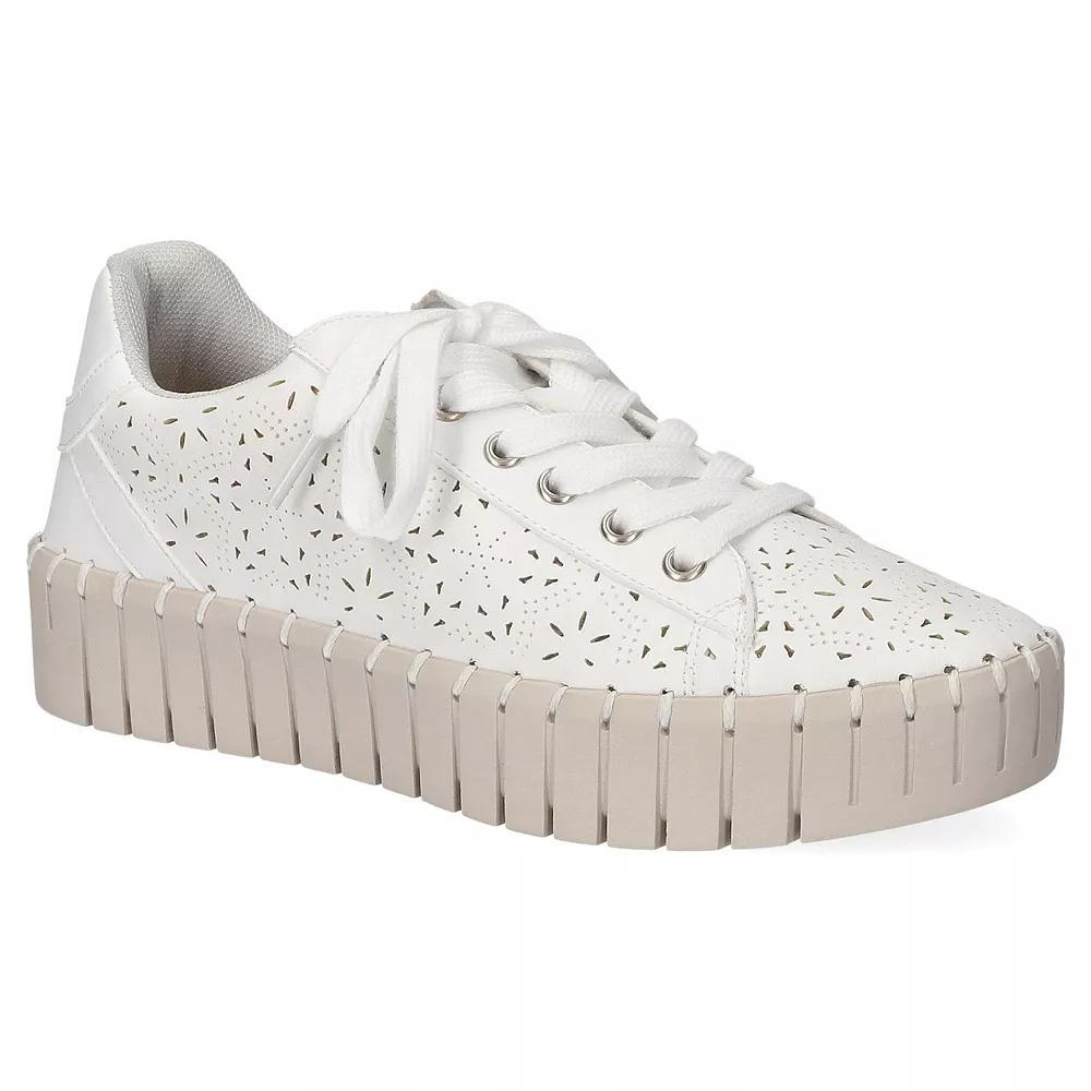 Easy Street Retta Women's Comfort Platform Sneakers, Size: 10, White Product Image