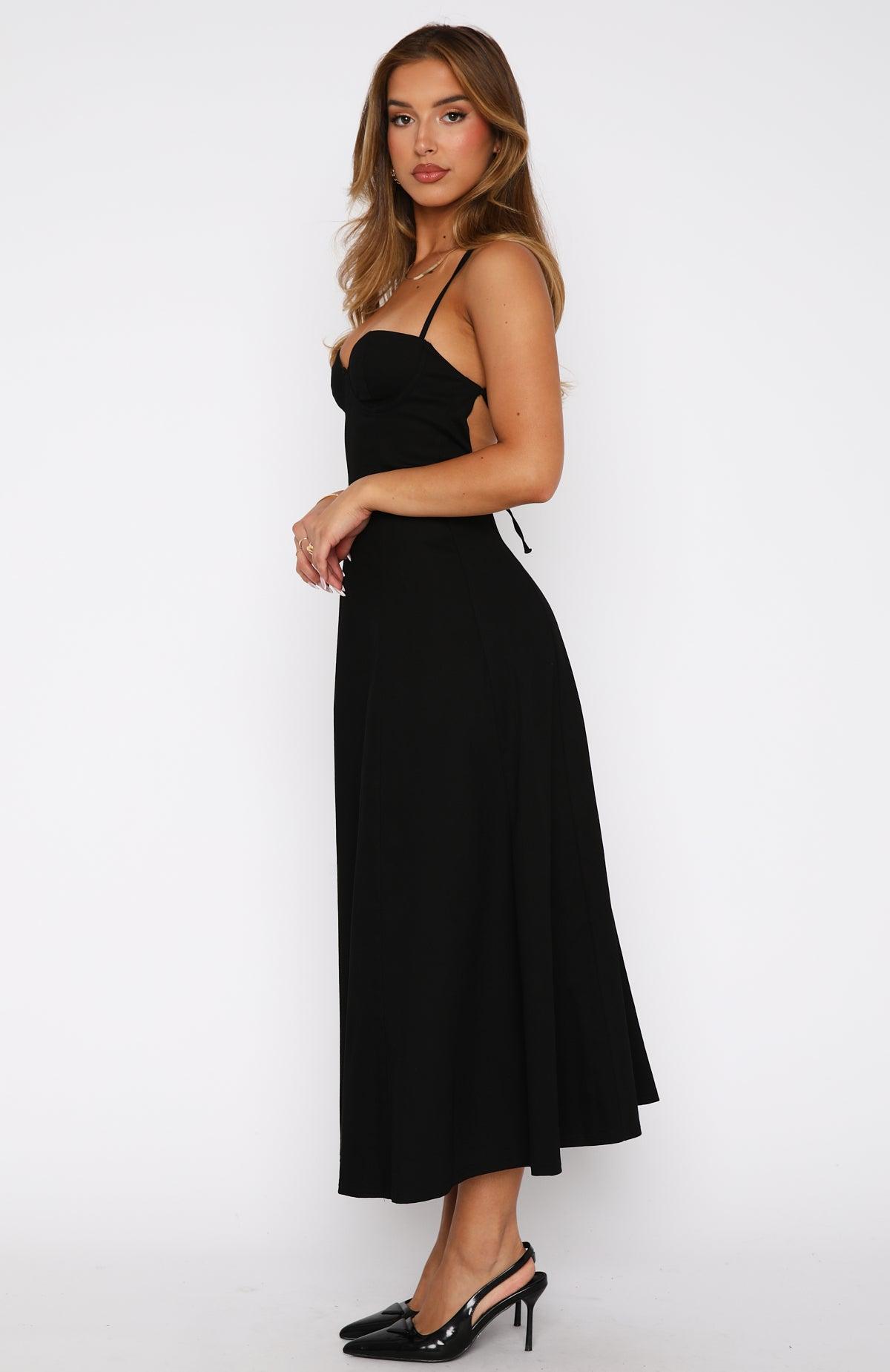 Wanna Be There Midi Dress Black Product Image