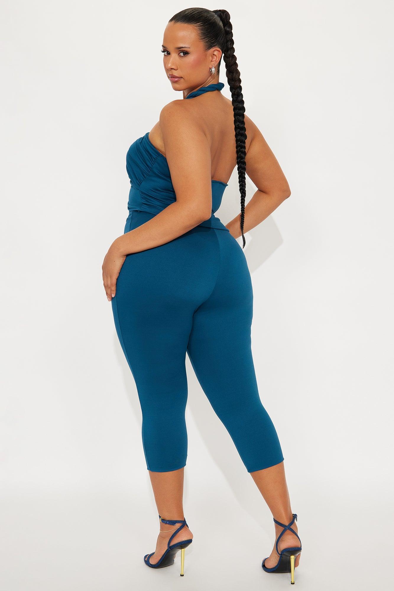 Heatwave Hottie Halter Capri Set - Teal Product Image
