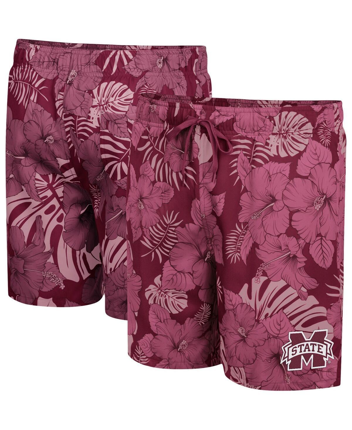 Men's Colosseum Maroon Mississippi State Bulldogs The Dude Swim Shorts, Size: Large, Mst Red Product Image