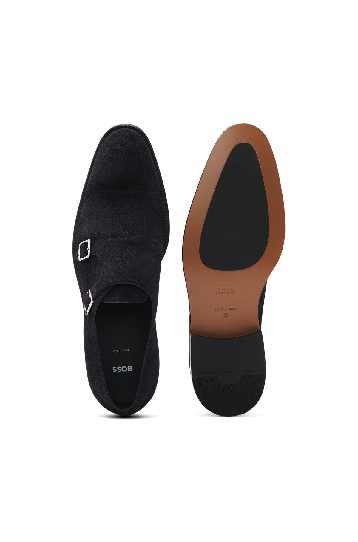 Double monk shoes in suede Product Image