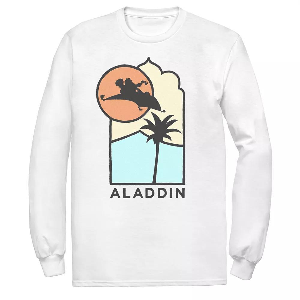Disney's Aladdin Men's Pop Art Long Sleeve Graphic Tee, Size: Large, White Product Image