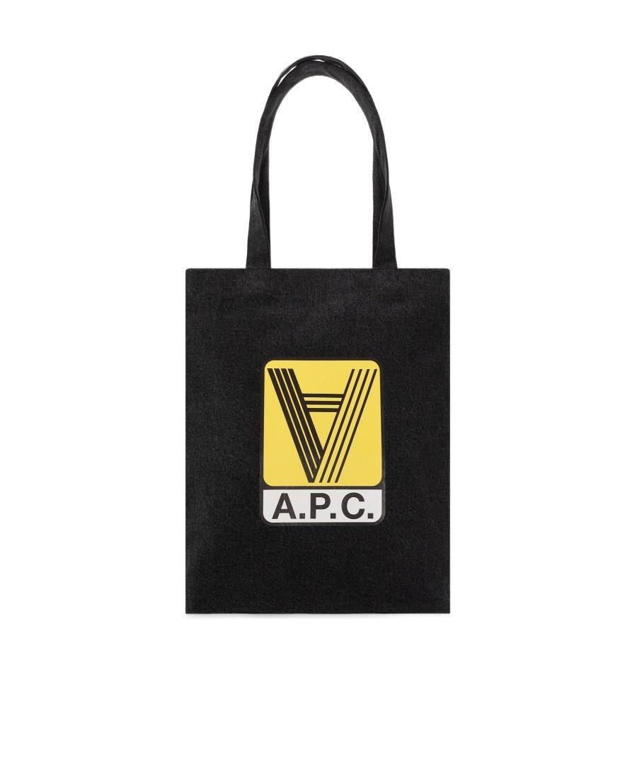 APC A.p.c. Lou Logo Printed Tote Bag In Black Product Image