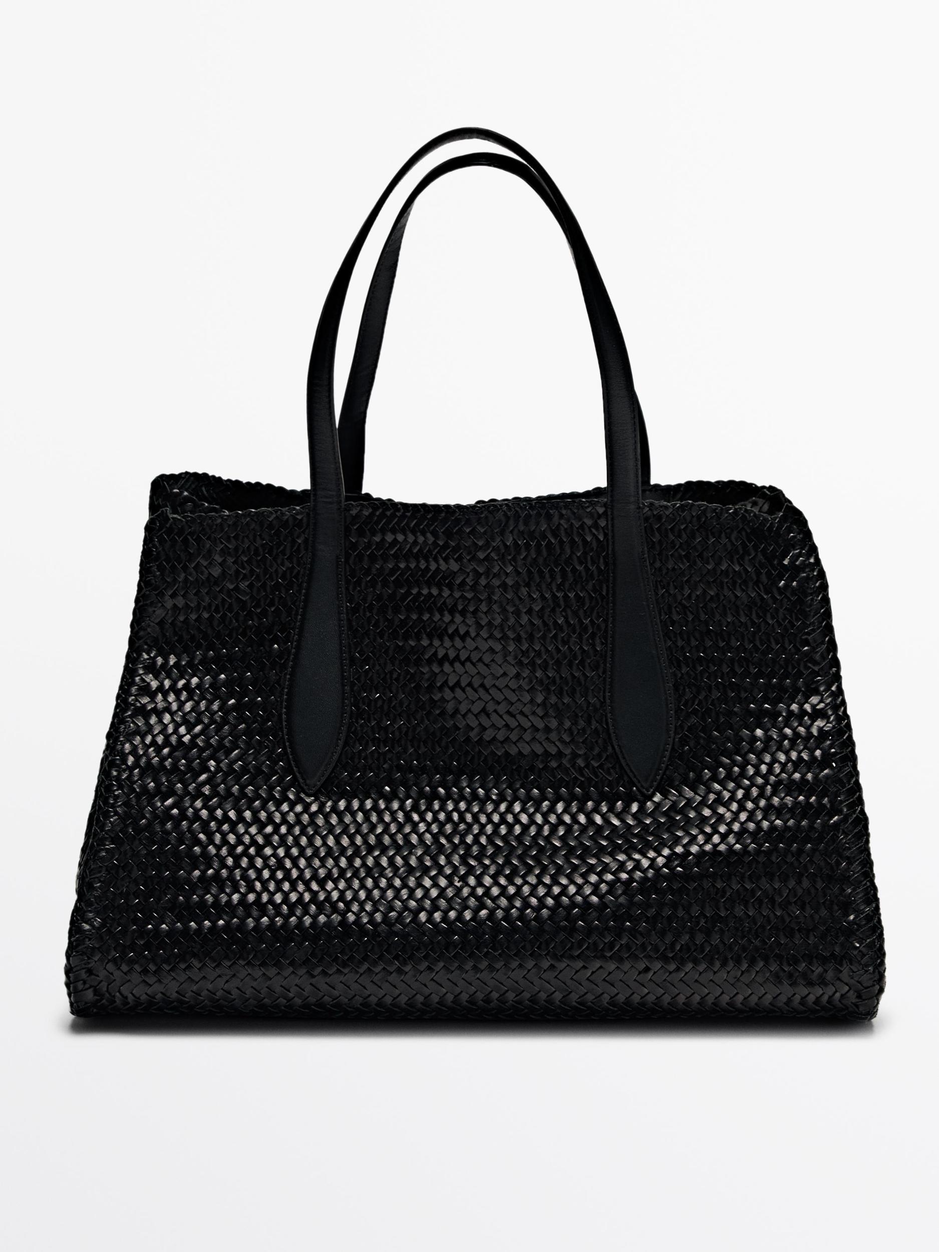 Maxi braided nappa leather satchel bag Product Image