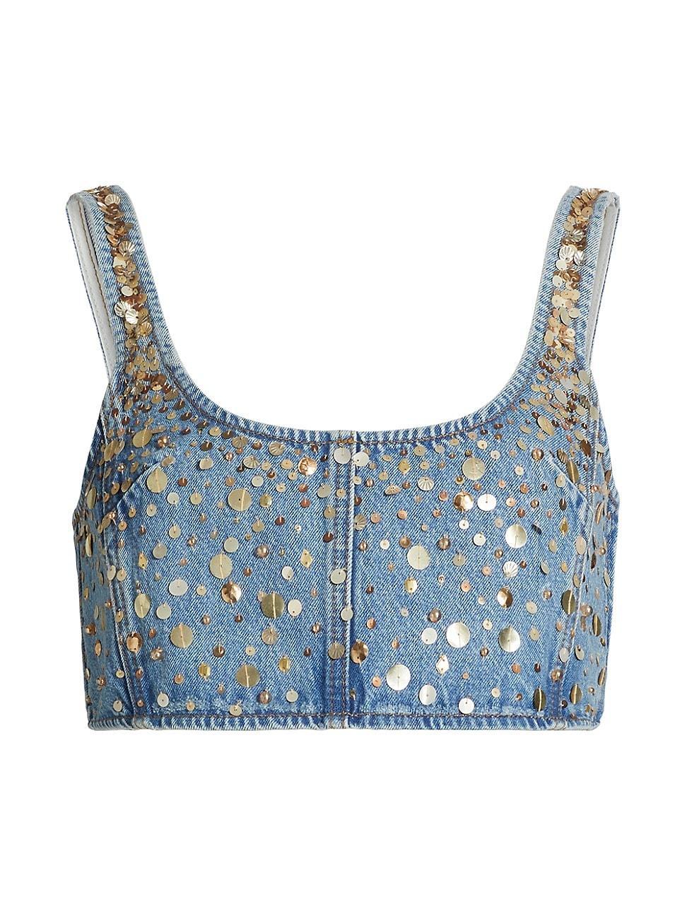 Womens The Champagne Gold Embellished Top Product Image