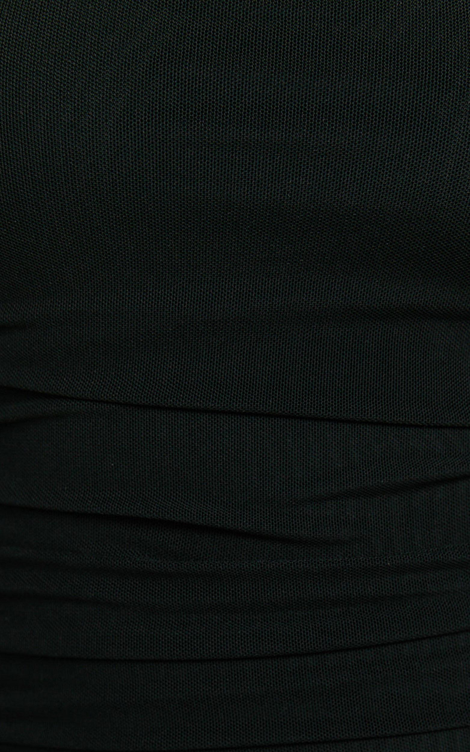 Vera Top - Strapless Mesh Top with Scarf in Black Product Image