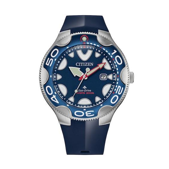 Citizen Mens Eco-Drive Promaster Dive Orca Stainless Steel Blue Rubber Strap Dive Watch Product Image